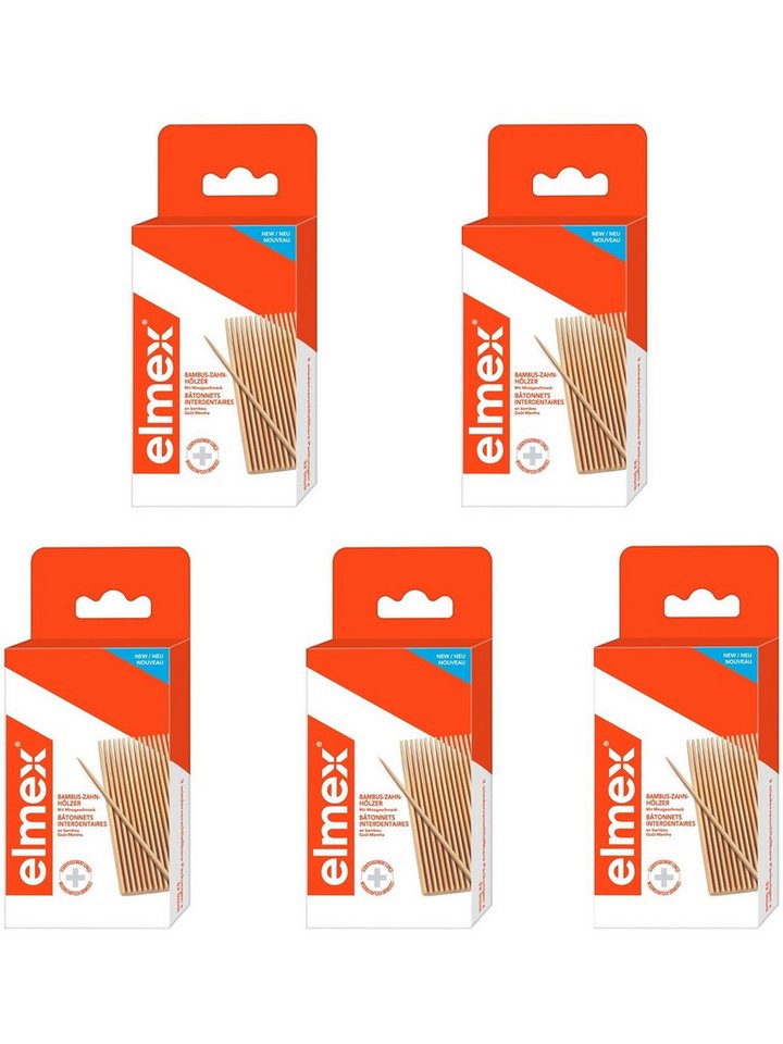 elmex Zahnseide-Stick 5x Elmex Bambus Zahnhölzer mit Minze