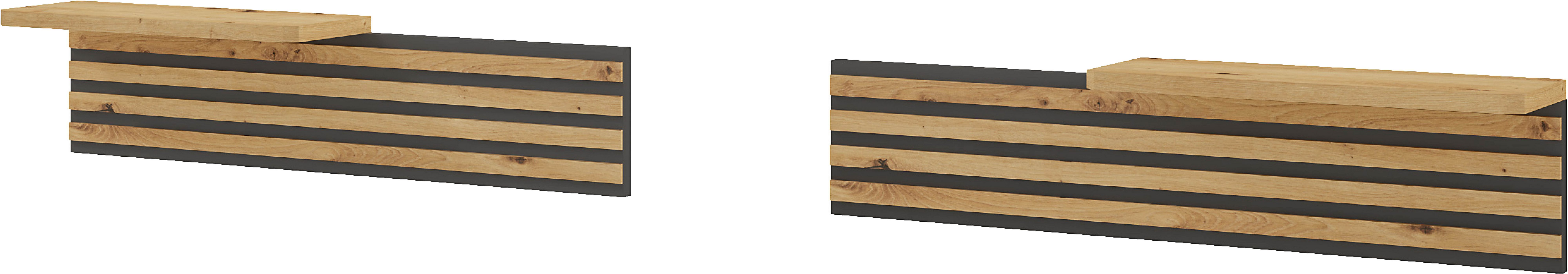 Musterring Aufsatzpaneel Isabelle, (Wird als Paar geliefert), 2er-Set, für Nachtschrank der Serie Isabelle, Lamellen in Bianco-Eiche