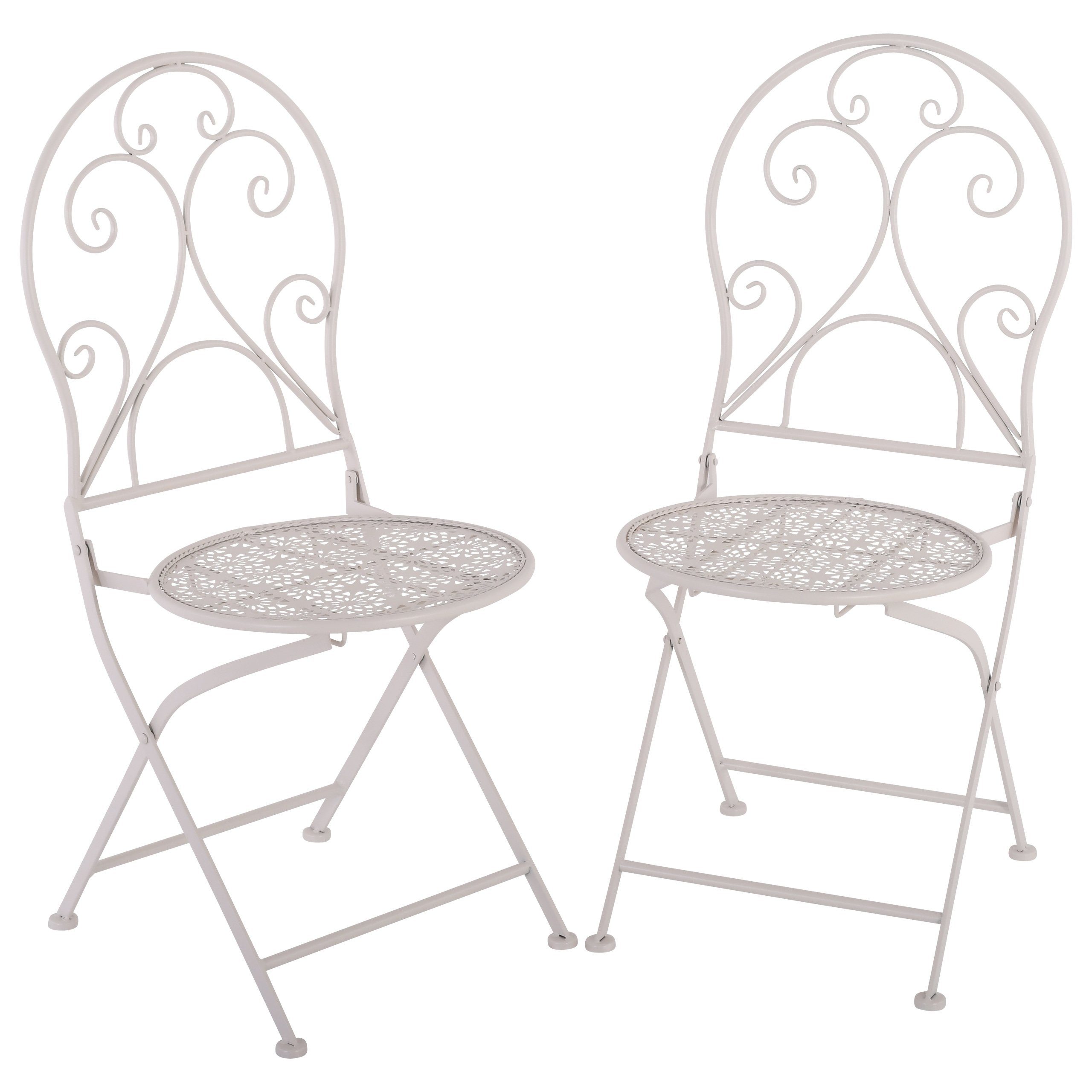 Vintage Gartenmöbel HTI Living Romantische Gartenstühle 2er Set - Klappstühle Im Vintage-Design Klappstühle 2er Set