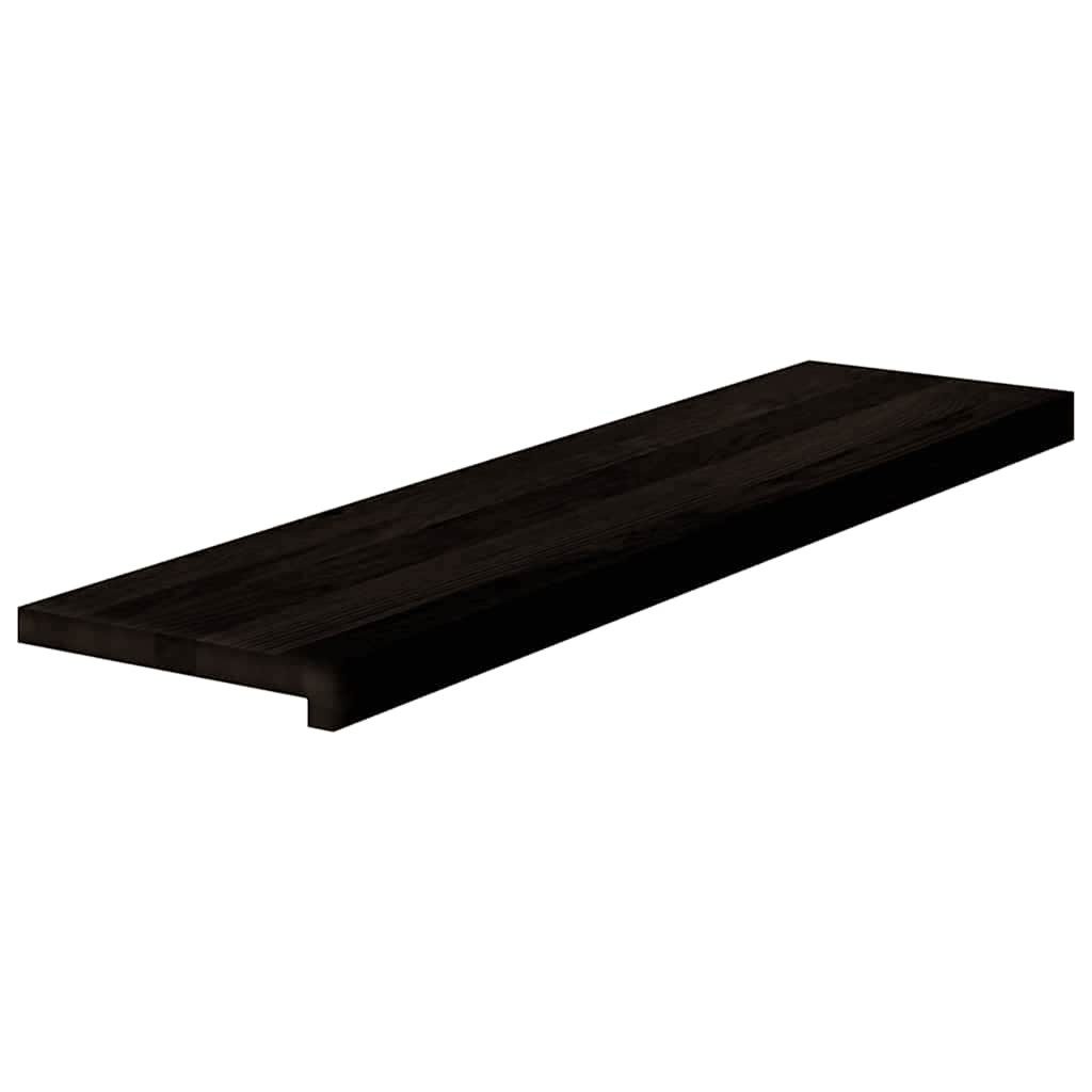 vidaXL Stufenmatte Treppenstufen 16 Stk. Braun-Schwarz 100x25x2 cm Massivholz Eiche, Rechteckig, Höhe: 2 mm