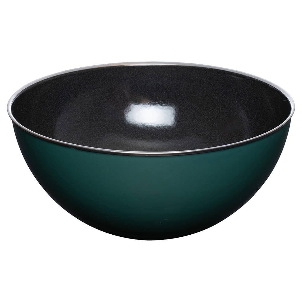 Riess Salatschüssel Riess Obst-Salatschüssel mit Edelstahlrand 26cm TEAL, Emaille