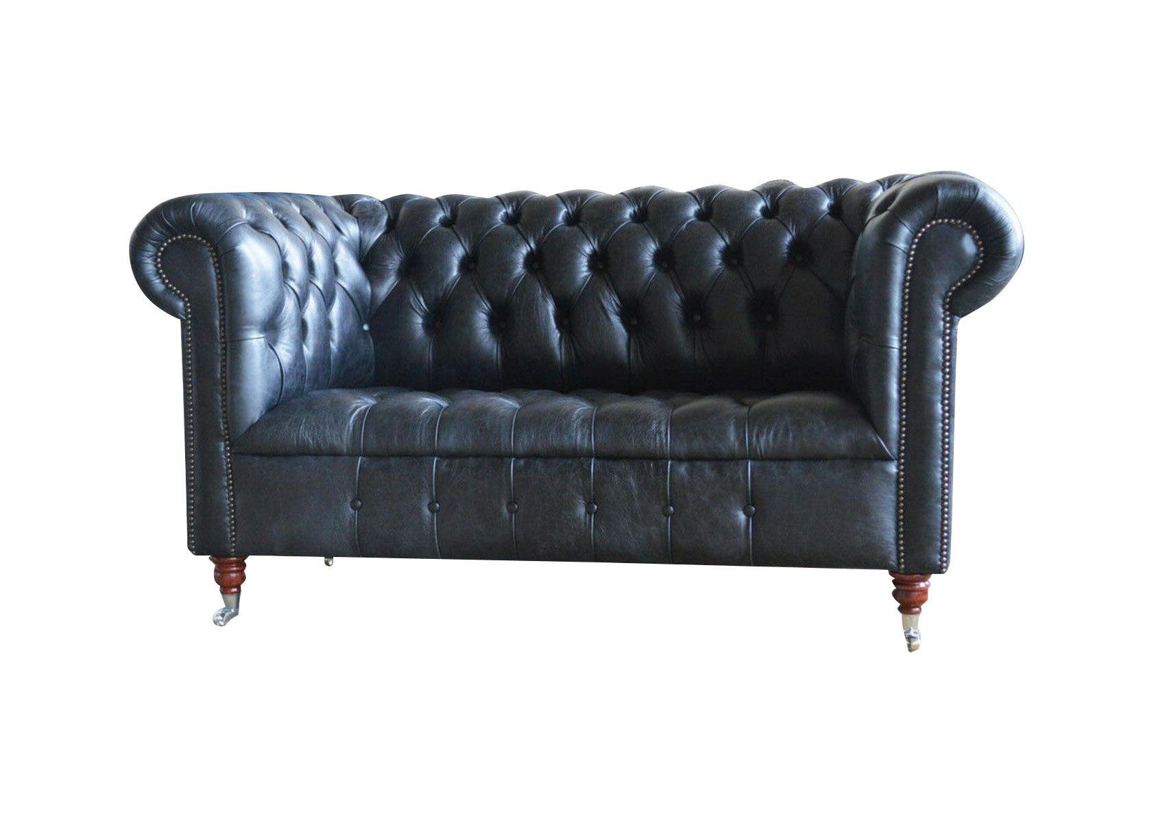 Xlmoebel Chesterfield-Sofa Chesterfield Polster Couch Leder Sofa Garnitur Zweisitzer Samt Neu, Hergestellt in Europa