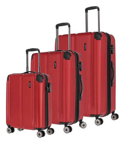 travelite Trolleyset CITY 4w L/M/S, 4 Rollen, (3 tlg), Kofferset Reisegepäck Reisekoffer mit erweiterbarem Volumen