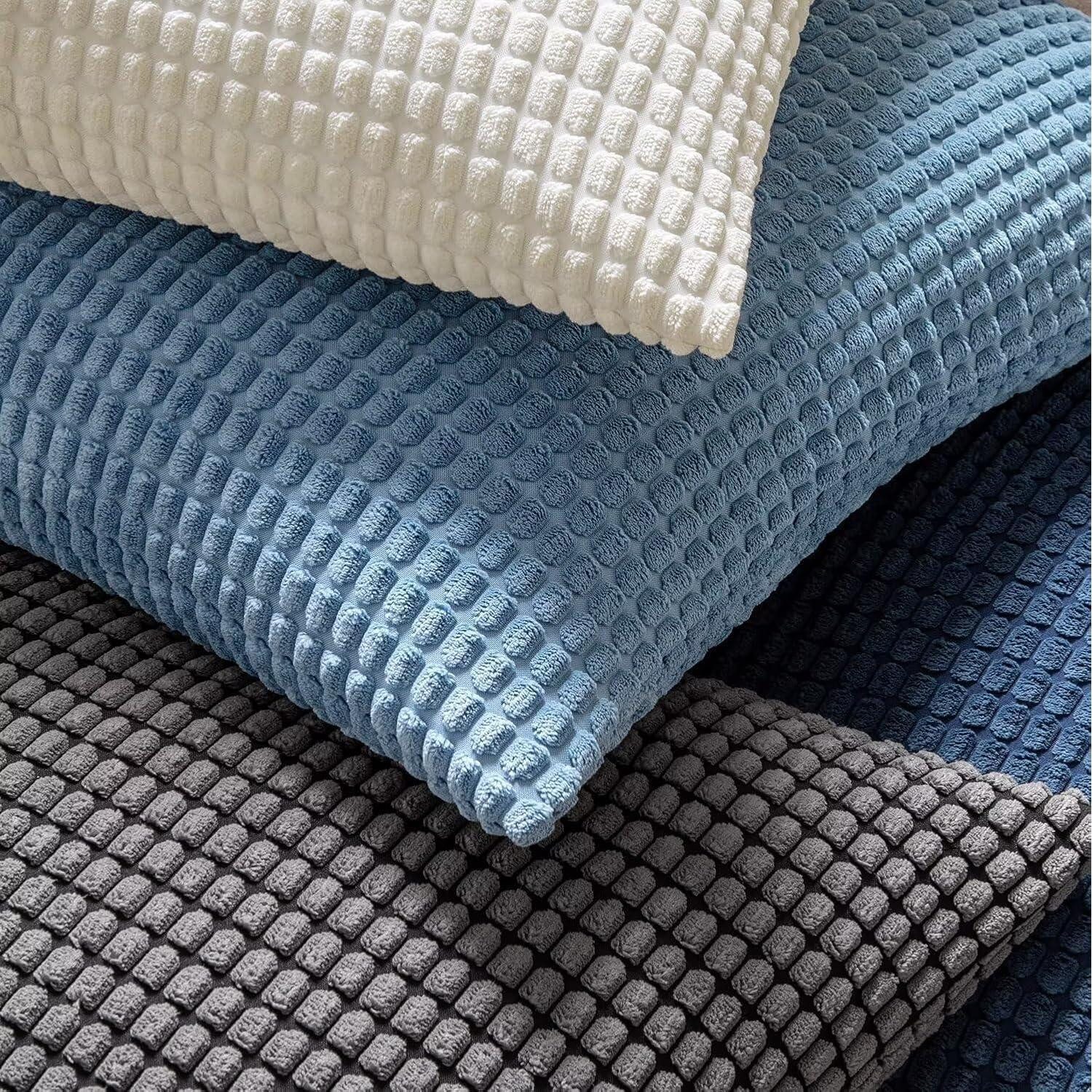 MIULEE Kissenbezug 2er Set Kordsamt Kissenbezüge Grau 50x50 cm Sofakissen Weich