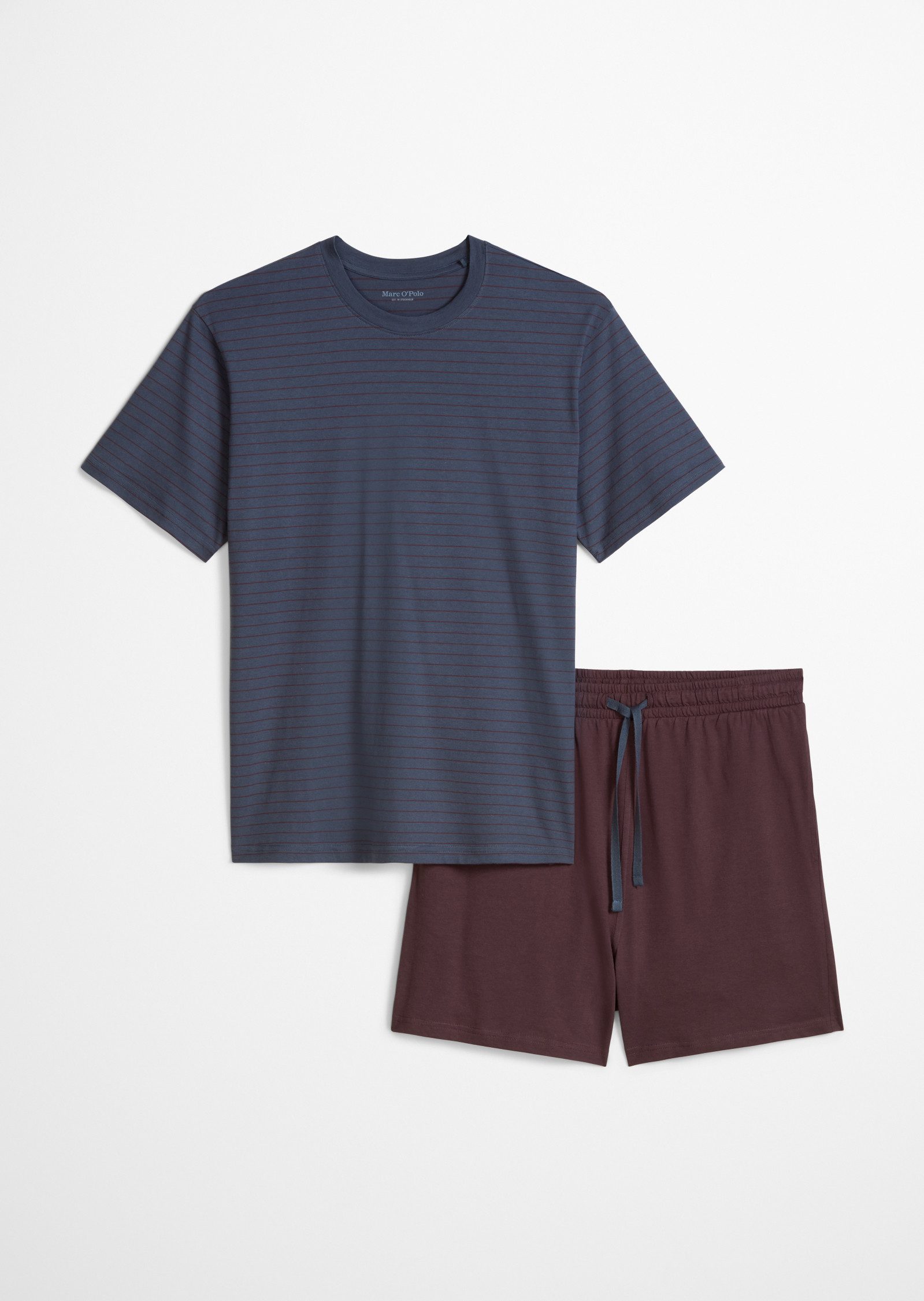 Marc O'Polo Shorty aus Baumwoll-Jersey, mit geometrischen Prints und feinen Streifen – Bild 2 von 4