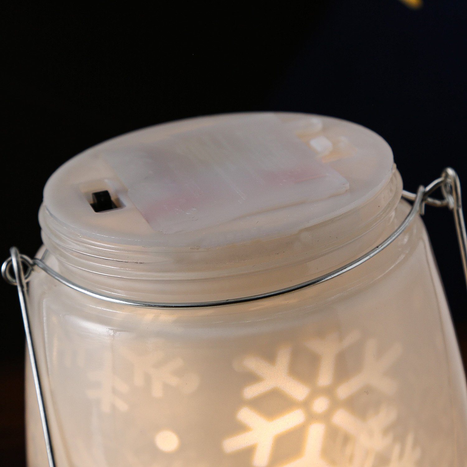 MARELIDA LED Dekolicht LED Dekoglas SNOW rotierende Schneeflocken Innen 16cm Weihnachtsdeko, LED Classic, warmweiß (2100K bis 3000K)