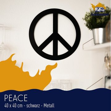 Hansmeier Wanddekoobjekt Wanddeko aus Metall, Wasserfest, Für Außen & Innen, Motiv Peace