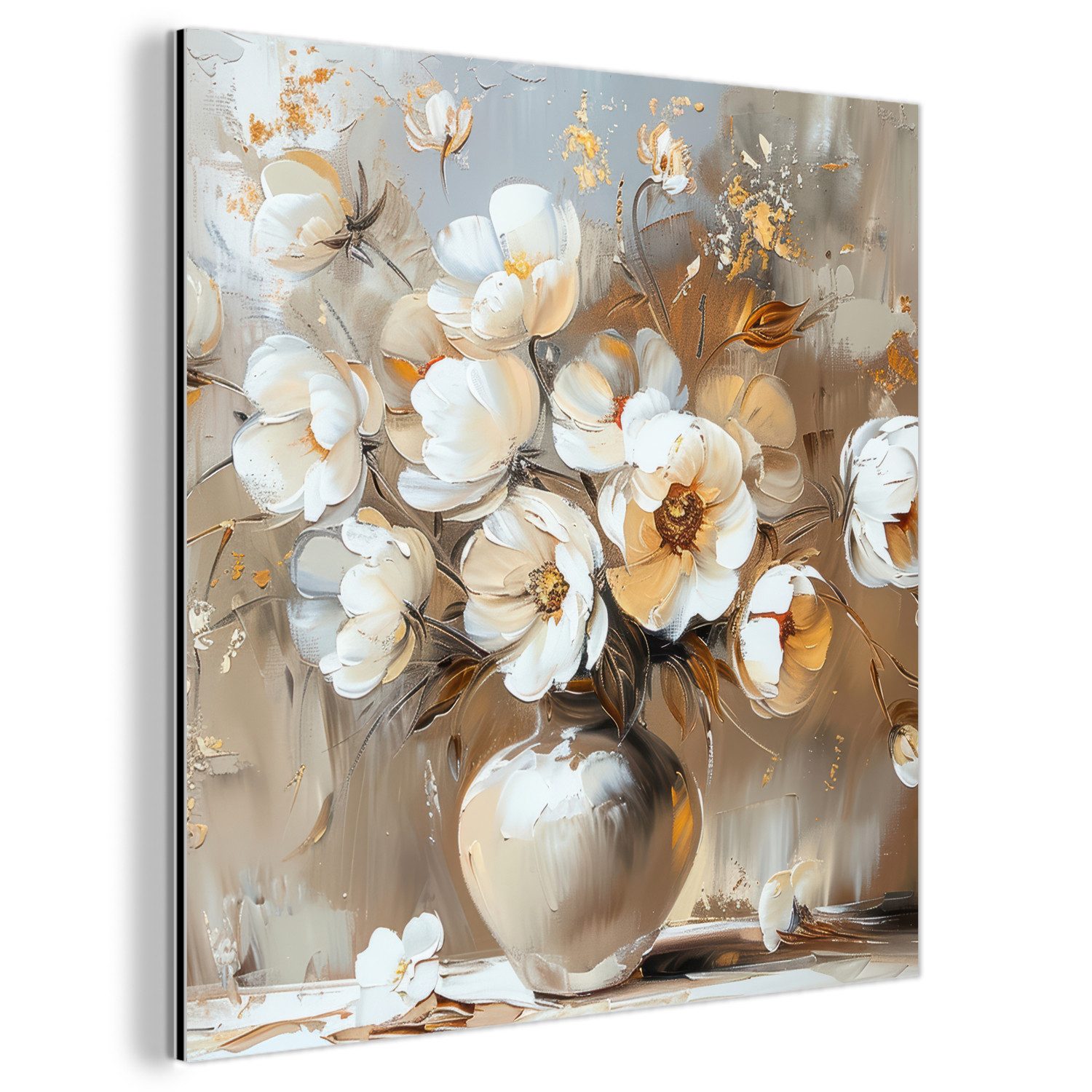 MuchoWow Metallbild Vase - Blumen - günstig online kaufen