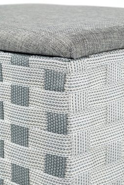 Kobolo Wäschekorb Wäschebehälter - Nylon - weiß-grau - 44x32x52cm