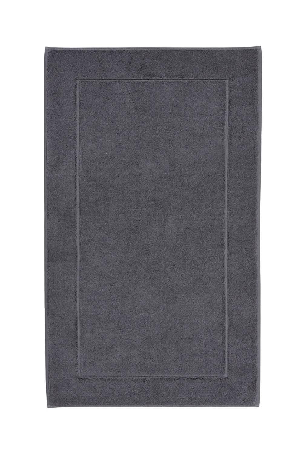 Aquanova Badematte LONDON, 70 x 120 cm, Graphit, ägyptische Baumwolle, rutschhemmend beschichtet, fußbodenheizungsgeeignet, Baumwolle, rechteckig, waschbar