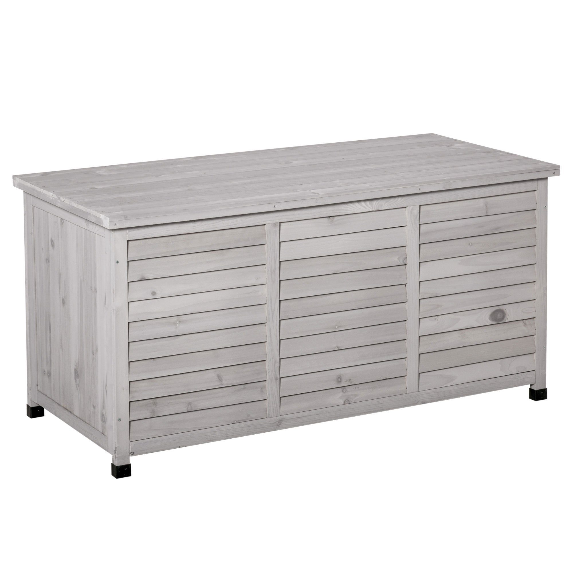 Outsunny Geräteschrank Aufbewahrungsbox, Gartentruhe, wetterbeständig (Kissenbox, 1-St., Gartenbox) für Garten, Balkon, Hellgrau