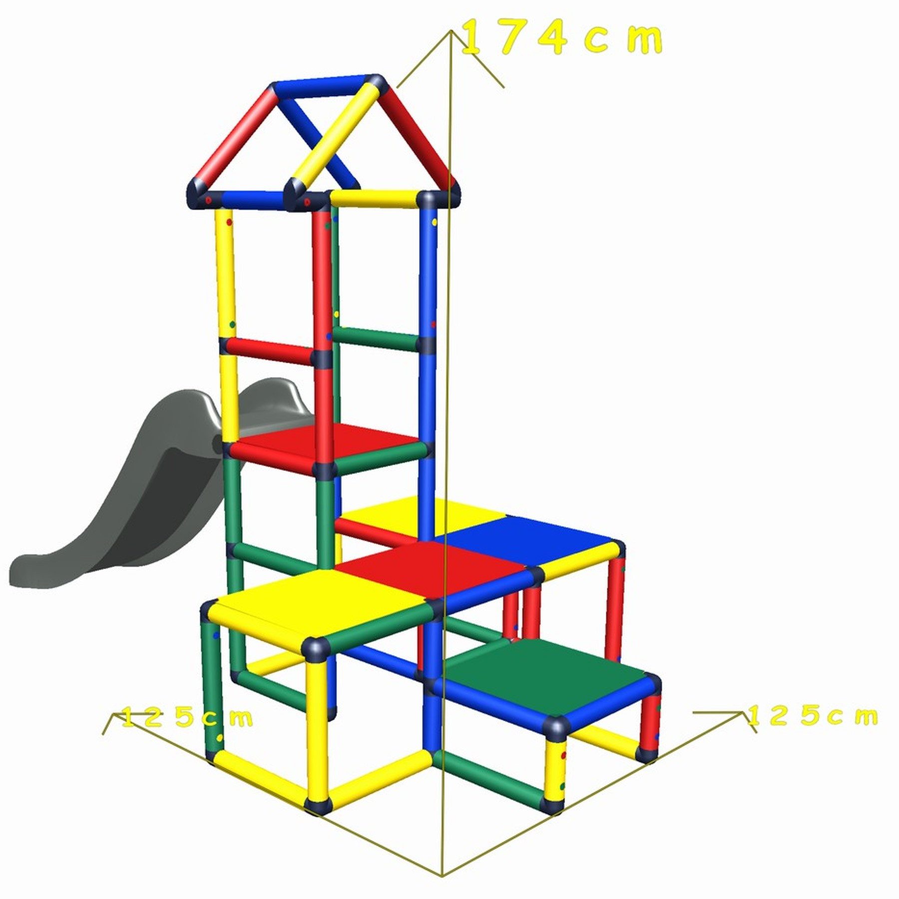 move and stic Ali Rutschenturm bunt Konstruktions-Spielset, In- und Outdoor