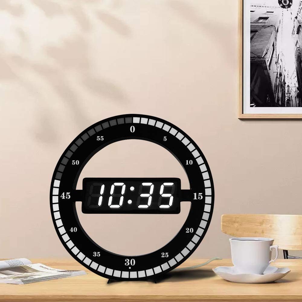 ZEUOPQ Wanduhr Wohnzimmer-Wanduhr, Tragbare 3D-LED-Wanduhr, Vertikale günstig online kaufen