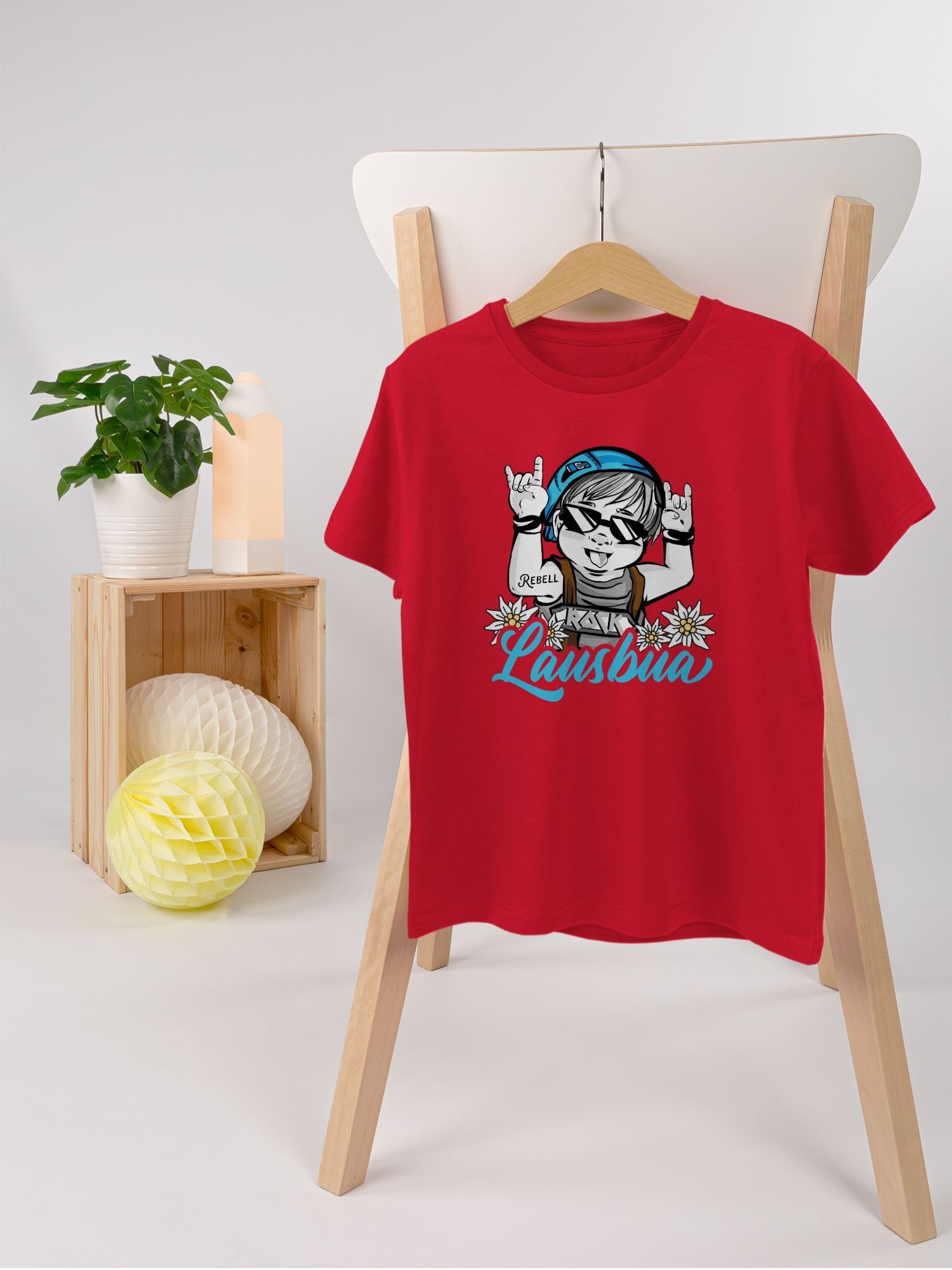 blau Lausbua Kinder Oktoberfest Rot - T-Shirt Shirtracer Mode für 1 Outfit