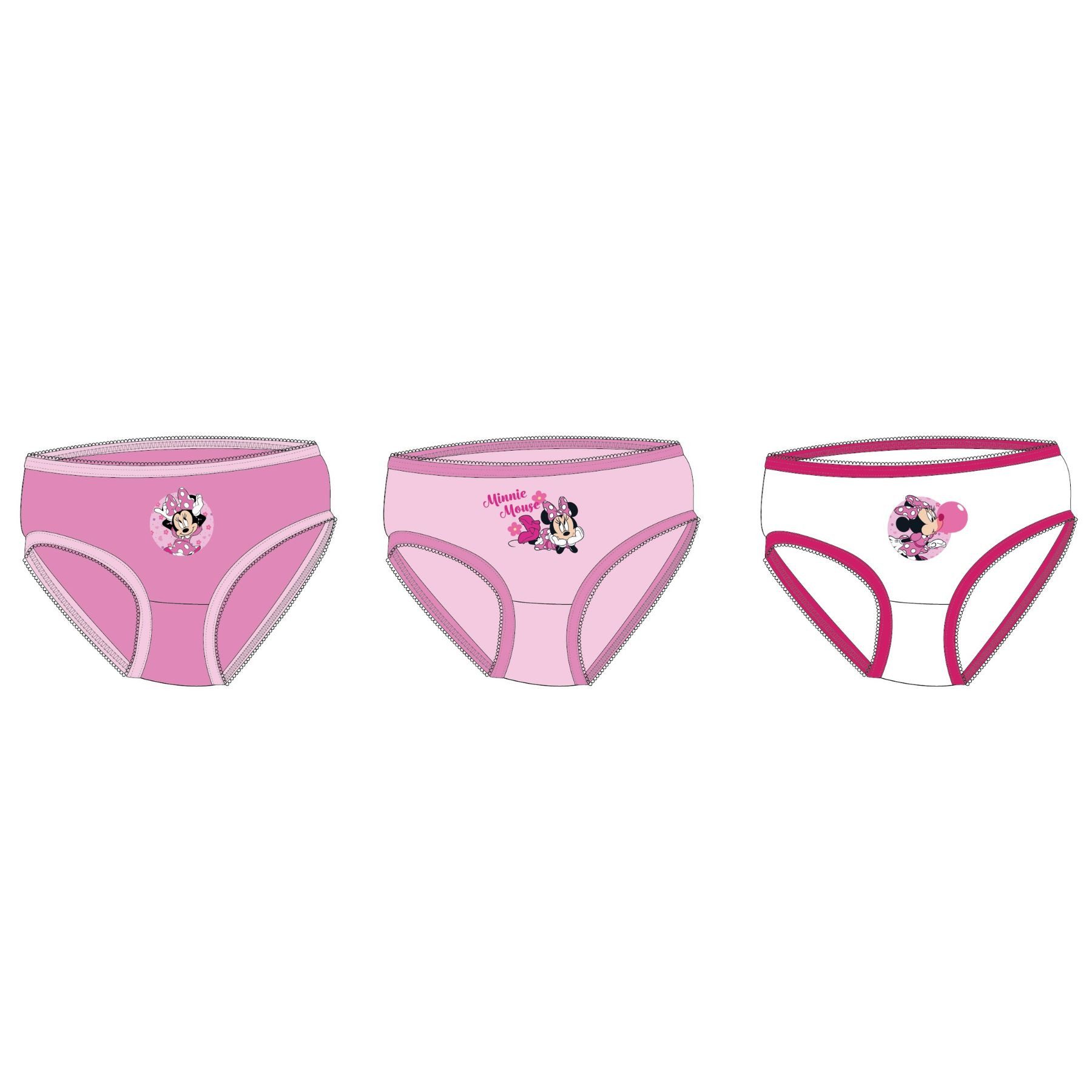 Disney Minnie Mouse Slip Mädchen Slips 3er Set Baumwolle Kinder Unterwäsche Alltag (3-St)