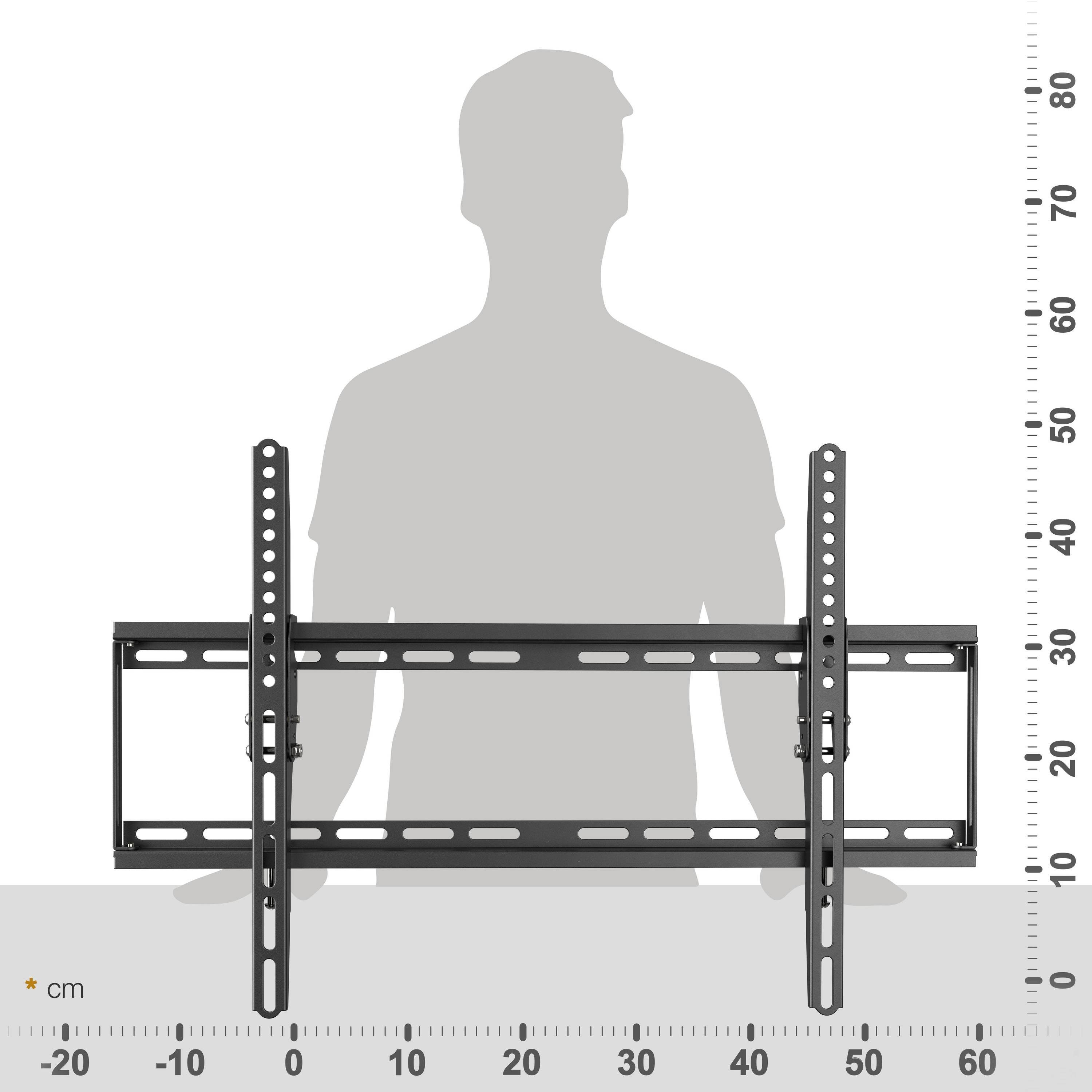 RICOO TV-Wandhalterung Neigbare Wandhalterung LED LCD Flatscreen mount N1964, (bis 70 Zoll, VESA 300x200 bis 600x400, 1-tlg., 95 Kg Belastbarkeit, von 77-178cm  – Bild 4 von 5