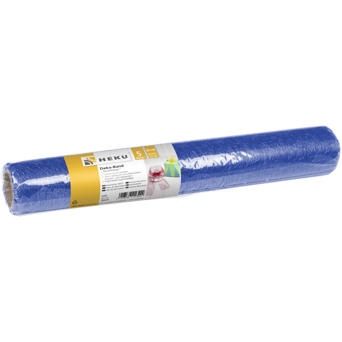 HEKU Tischband Deko Stoff Textilfaser auf Rolle blau 5mx37cm
