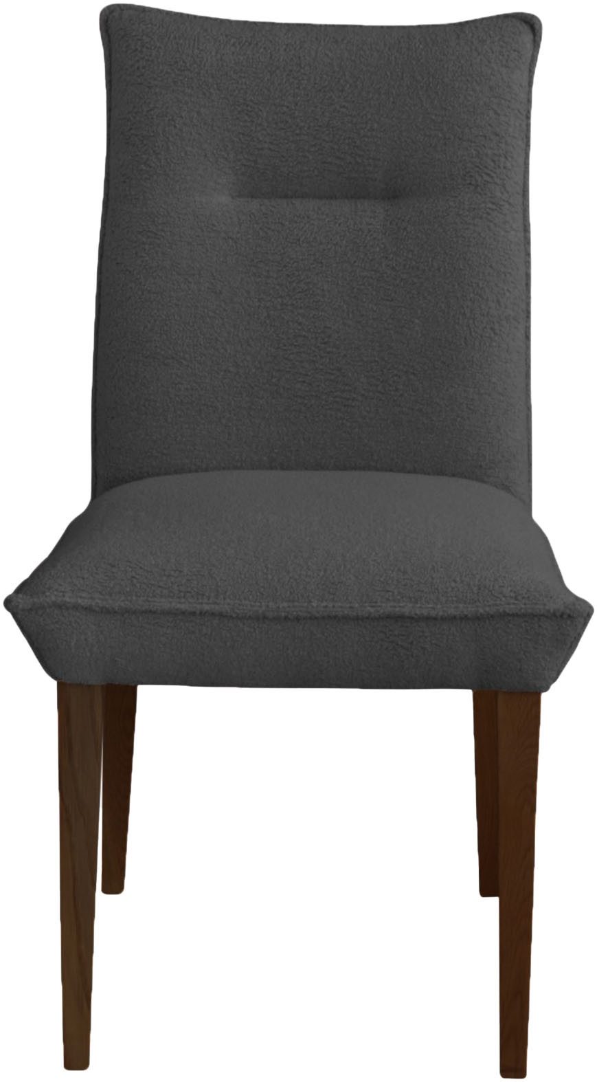 Home affaire 4-Fußstuhl Atena (Set, 2 St), Gestell aus Massivholz Buche, Bezug Teddyoptik