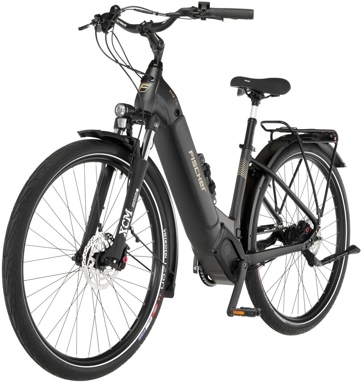 (Schloss) E-Bike Akku, CITA Mittelmotor, Gang Schaltwerk, schiefergrau-matt FISCHER 630 Nexus Nabenschaltung, Wh 7 Fahrrad 7.0I Shimano 630,