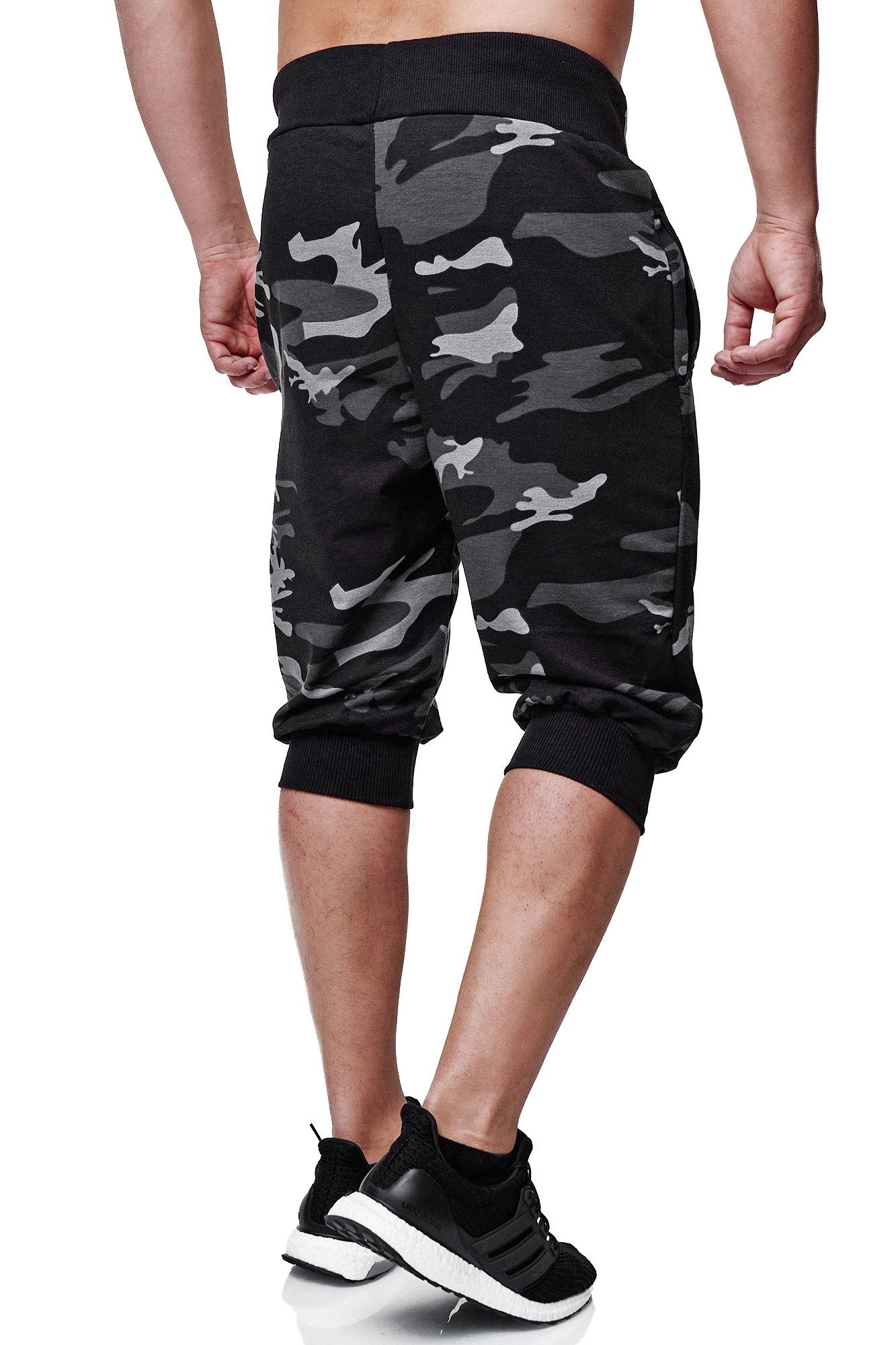 L.gonline Sweatshorts Herren Shorts, Kurze Camouflage (Shorts, 1-tlg) Bermudas, 3646 Hose, reiner Anthrazit Caprihose, Baumwolle aus Sweatshorts, Marine Bermuda