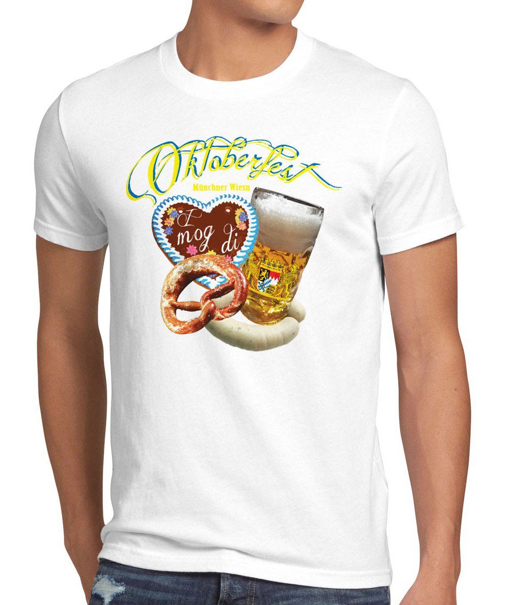 Bier München Dult Oktoberfest Party Zelt weiß style3 Fest Maß Herren Volksfest Print-Shirt Wiesn T-Shirt