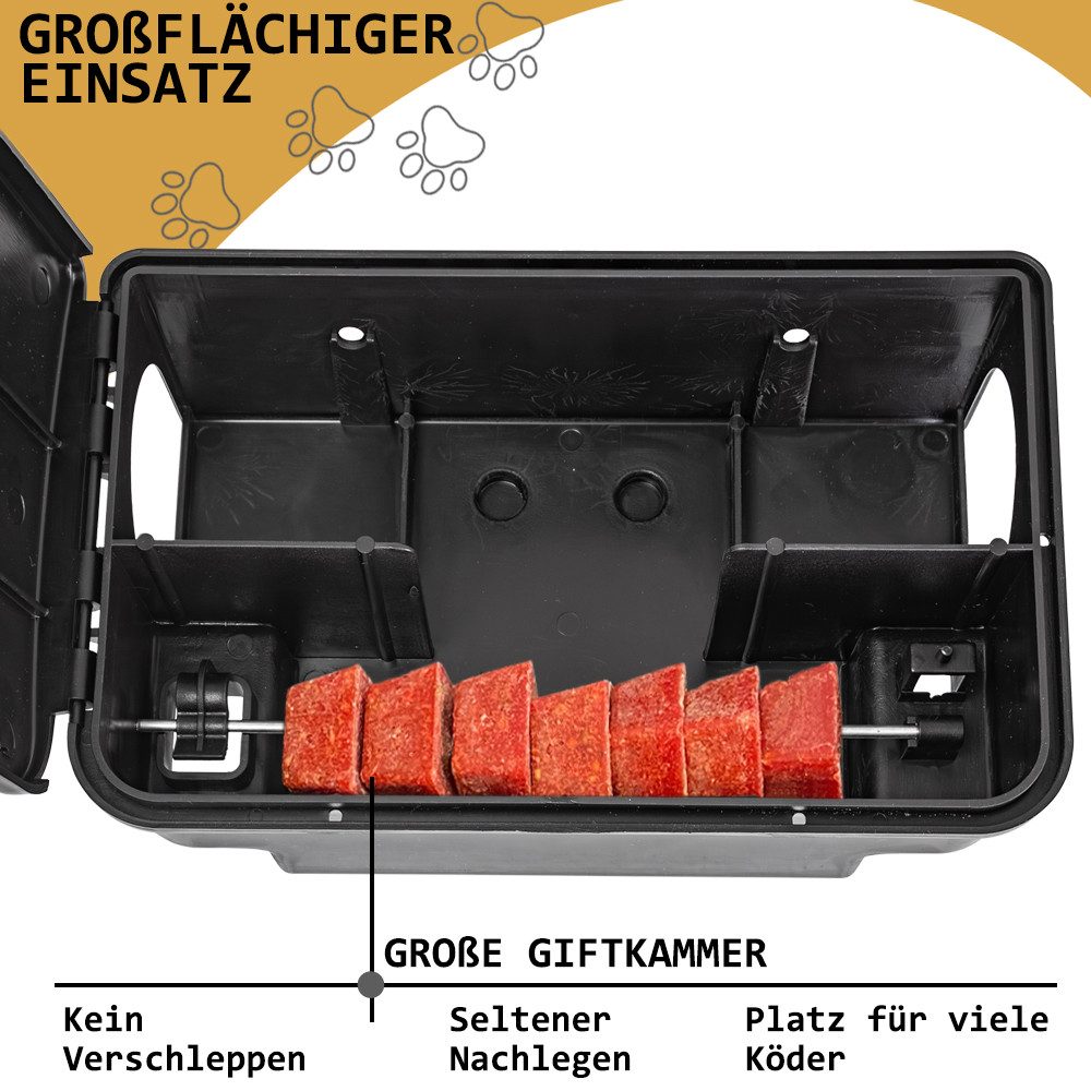 Petigi Lebendfalle 8x Köderstation Ratten Mäuse Köderbox Mausfalle Rattenköderbox