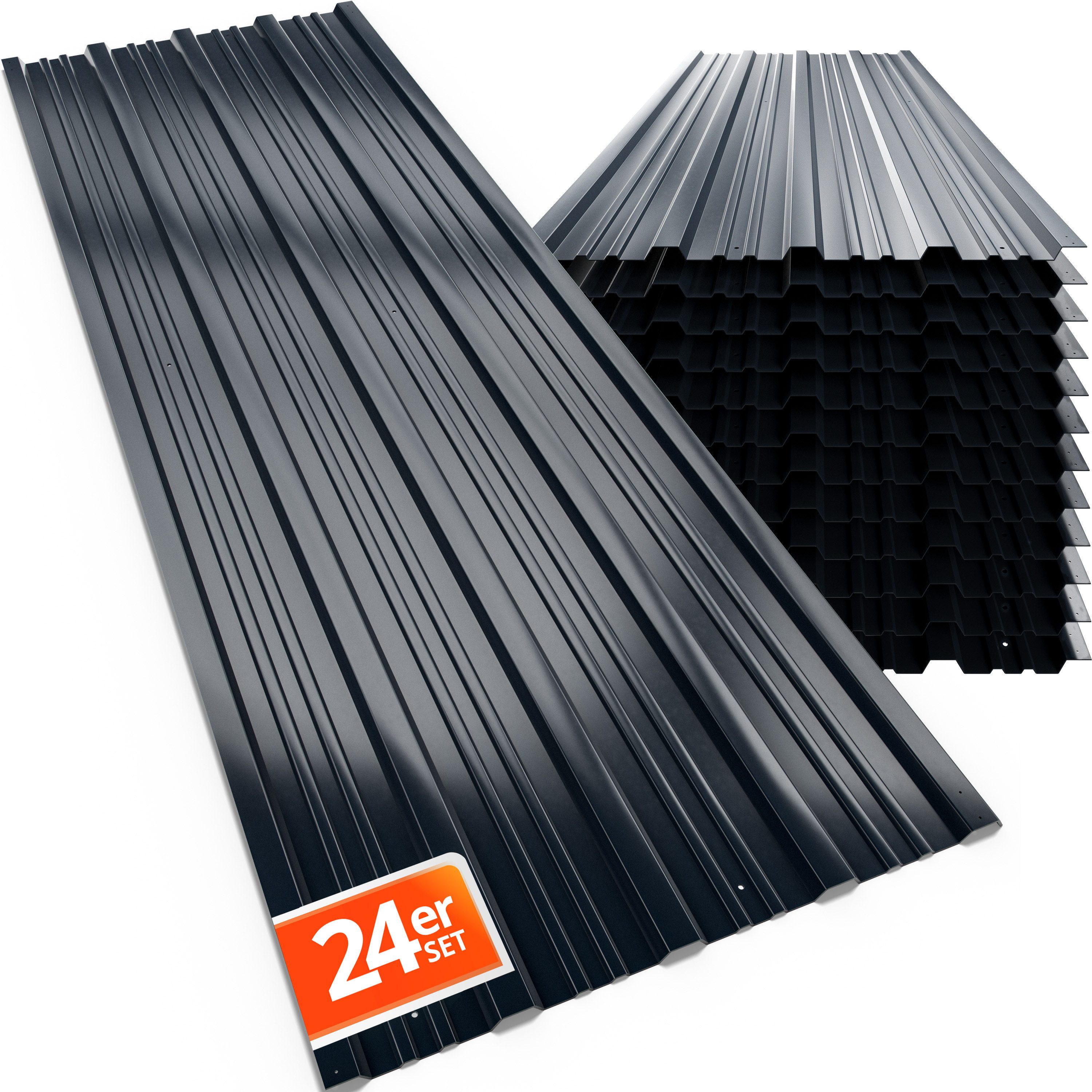 Gardebruk Gerätehaus, BxT: 46x129 cm, 24x Trapezblech 129cm x 46cm = 14m² verzinkt Profilblech Dachblech