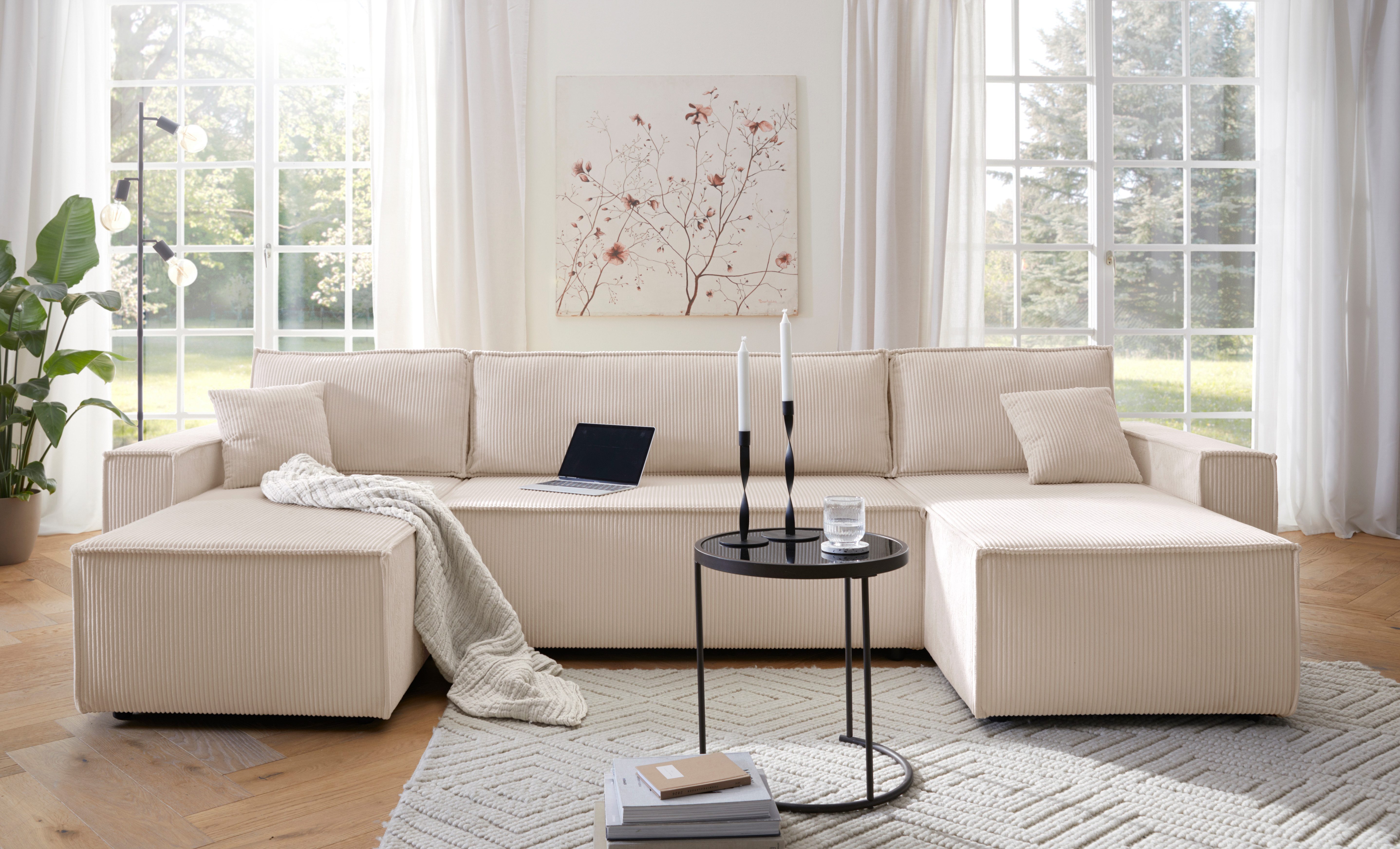 OTTO home Wohnlandschaft CASSI L-Form, 311cm - OTTO. Verlässliche Qualität., Schlaffunktion (133/270), Bettkasten, Cord, Unser Tiefpreis