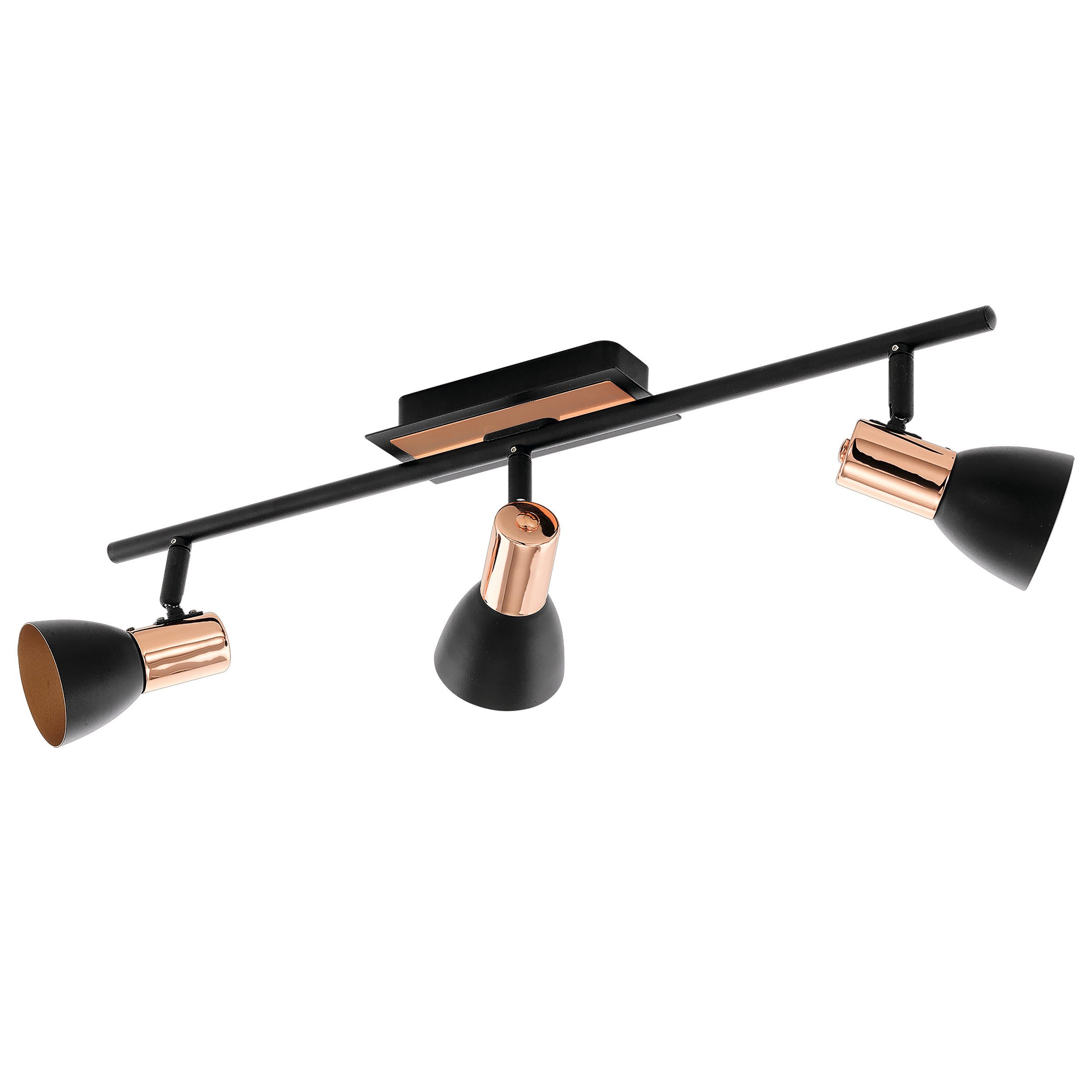 EGLO LED Deckenspot Barnham, Leuchtmittel inklusive, Spot - L58,5 x B7 cm - schwarz, kupfer - 3X2,8W inkl.