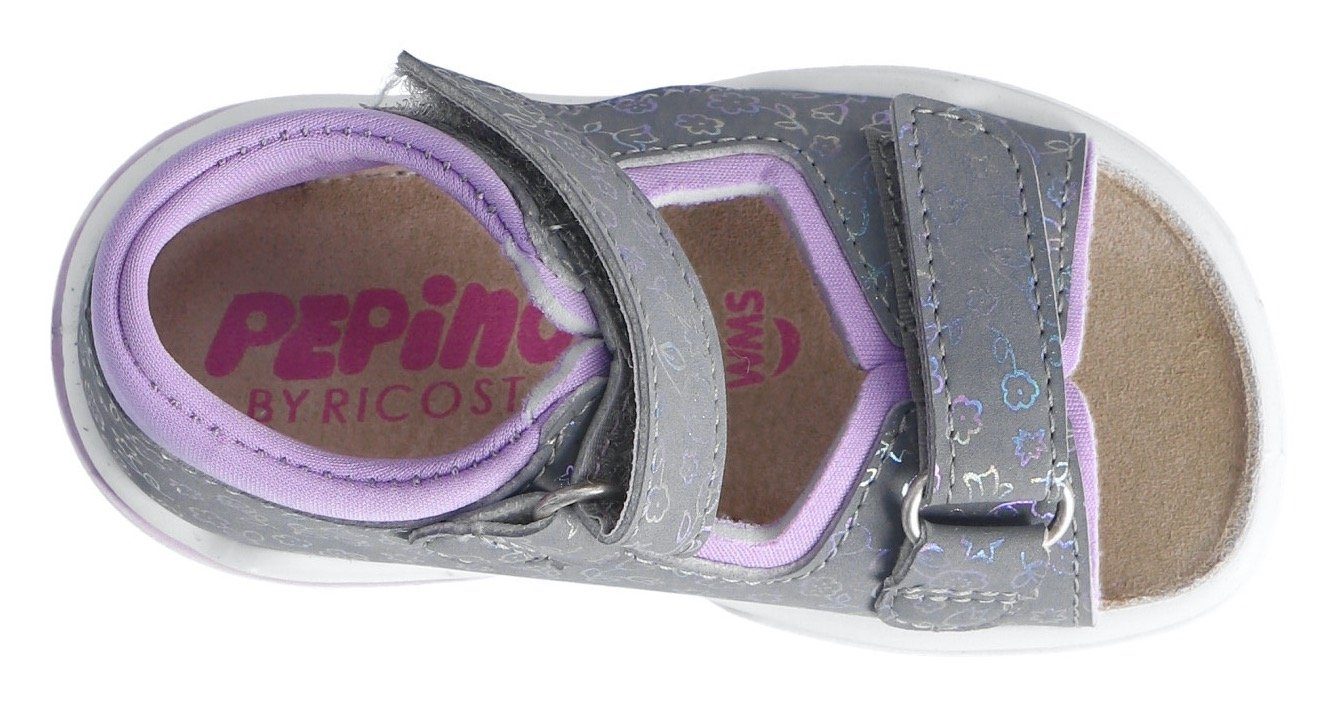 PEPINO by schimmerndem WMS: grau-flieder-changierend RICOSTA Lauflernschuh Titu normal mit Print