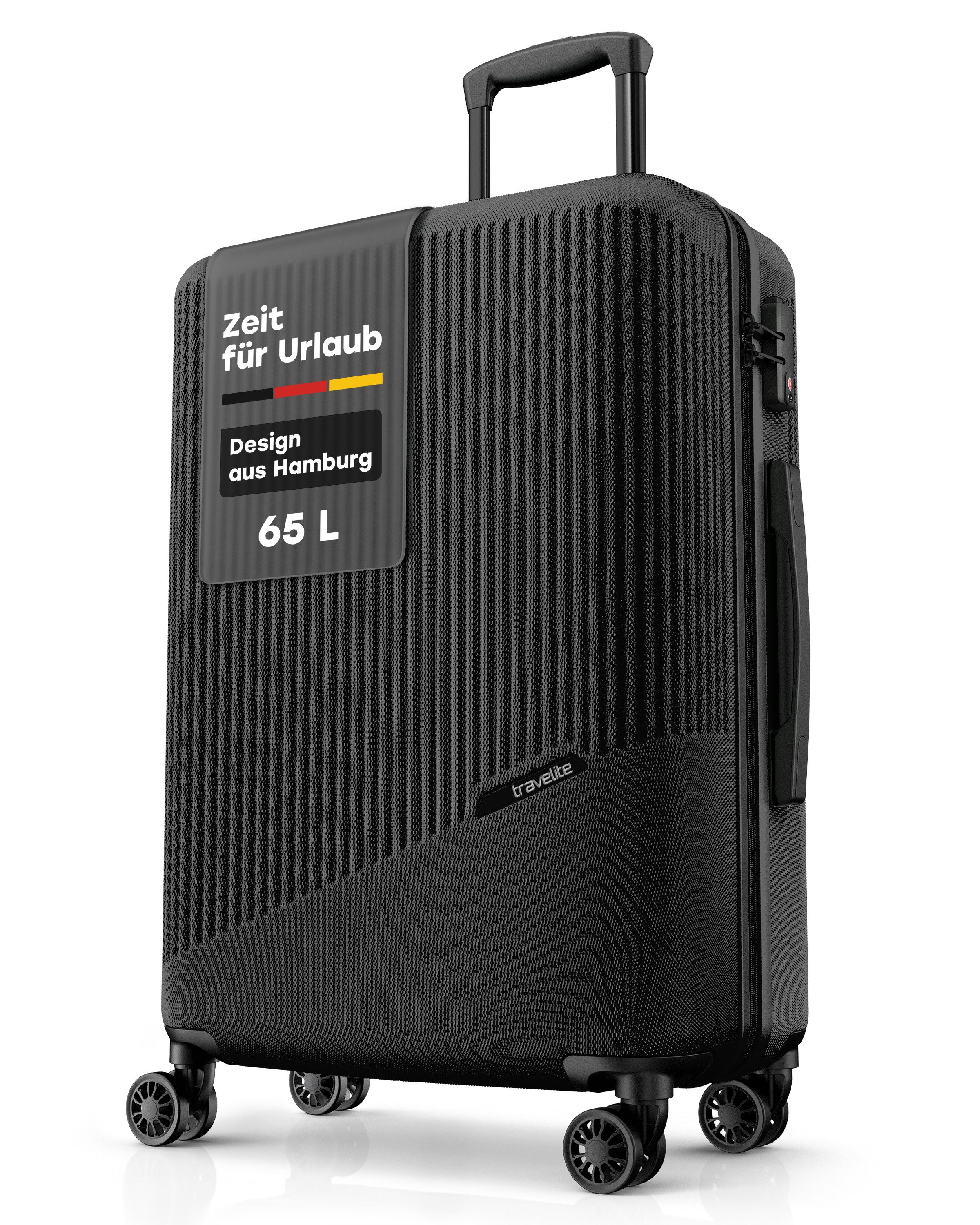 travelite Hartschalen-Trolley BALI Reisekoffer Hartschale, 4 Rollen, TSA-Schloss – robustes Reisegepäck