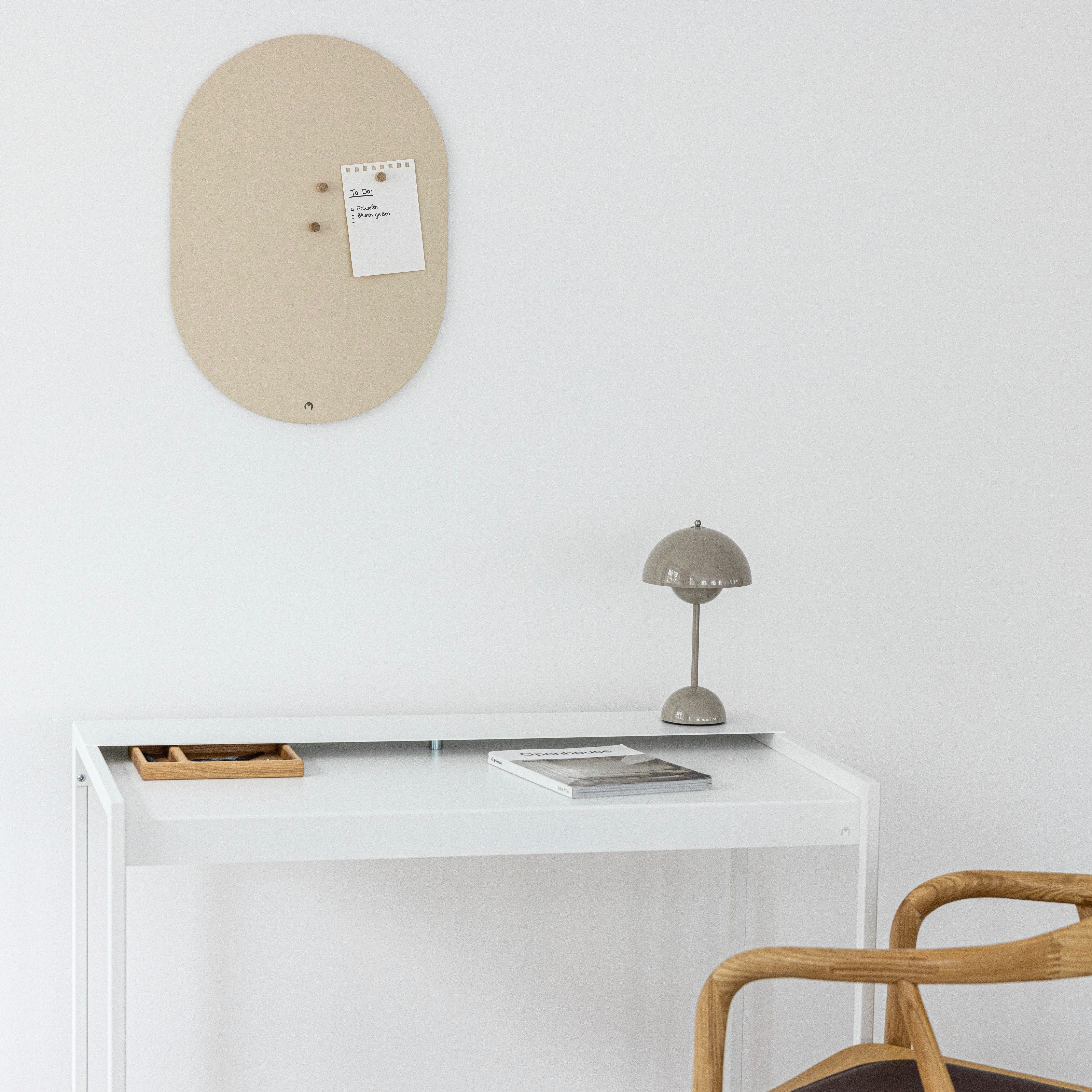 Metallbude Magnettafel TAVO, hochwertiges ovales Magnetboard, Notitztafel, pulverbeschichtet