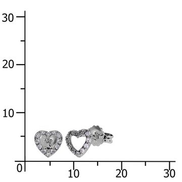 OSTSEE-SCHMUCK Paar Ohrstecker - Herz 5 mm - Silber 925/000 - Zirkonia (2-tlg)