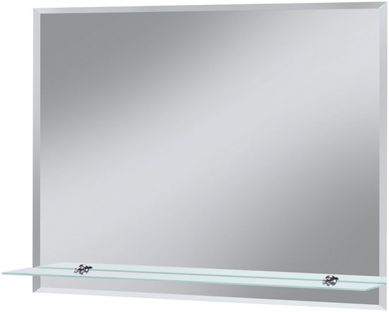 welltime Badspiegel »Flex«, 80 x 60 cm, mit Glasablage und Facettenschliff