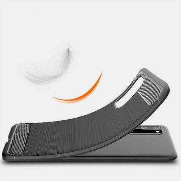 CoolGadget Handyhülle Carbon Handy Hülle für Samsung Galaxy S20 6,2 Zoll, robuste Telefonhülle Case Schutzhülle für Samsung S20 5G Hülle