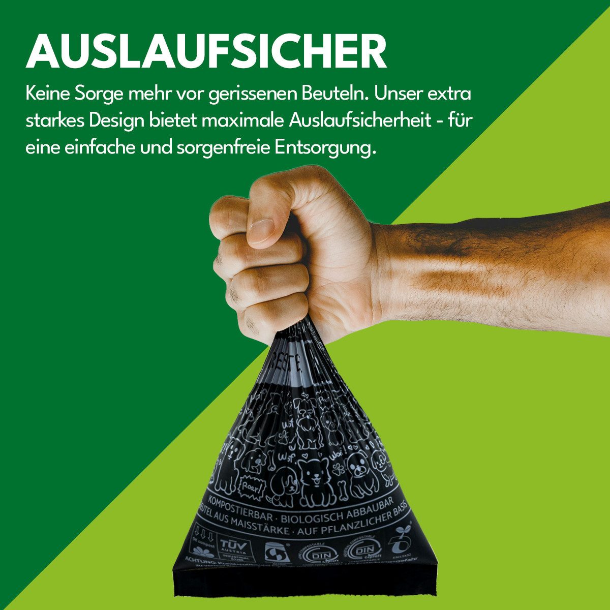 Rescute Hundekotbeutel Biologisch Abbaubar, Kompostierbar, 120 Gassibeutel