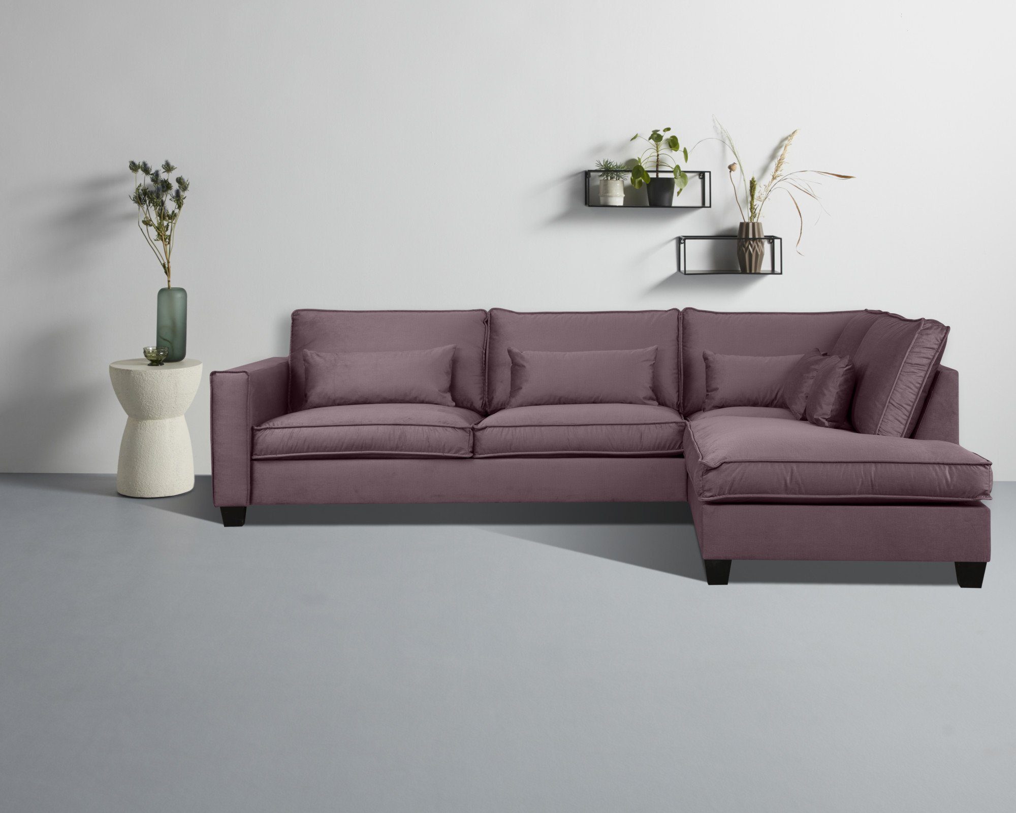 Home affaire Ecksofa Tilques, bequeme Sitzgelegenheiten, viele Farben verfügbar violet pink