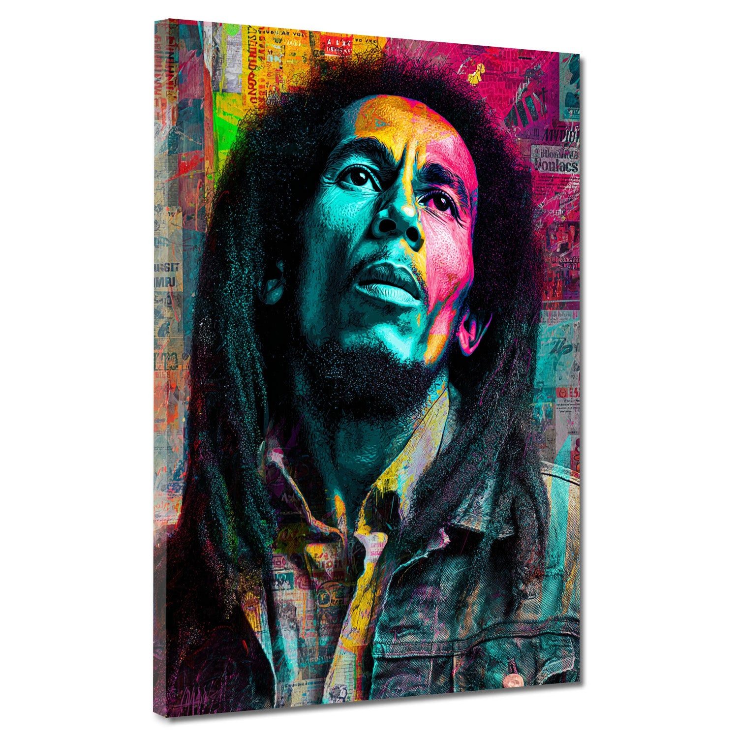 Artedinoi Leinwandbild Ausdrucksstarke Musiklegende Marley Leinwandbild Wandbild Kunstdruck X, Bob Marley, Porträt