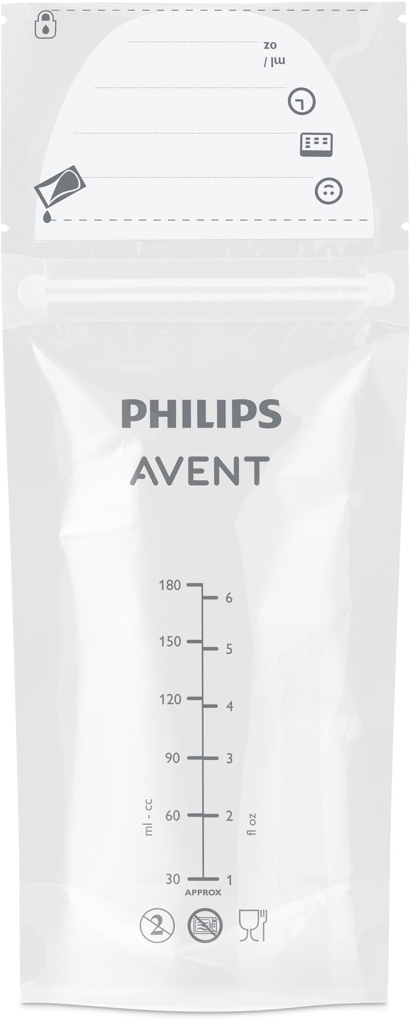 Philips AVENT Muttermilchbeutel SCF603/25, vorsterilisiert, mit sicherem, doppeltem Zip-Verschluss