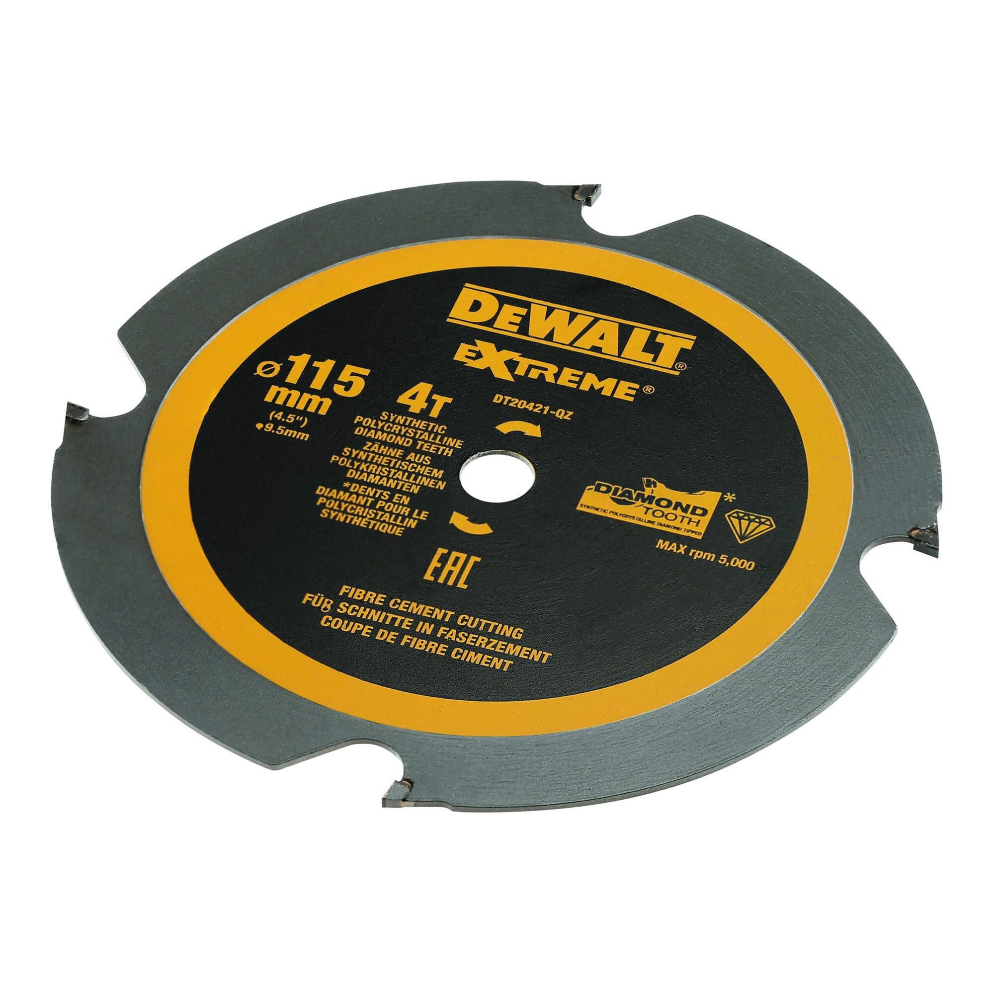 DeWalt Kreissägeblatt DEWALT Faserzement-Kreissägeblatt PCD für Akku-Handkreissägen, 115x9,5