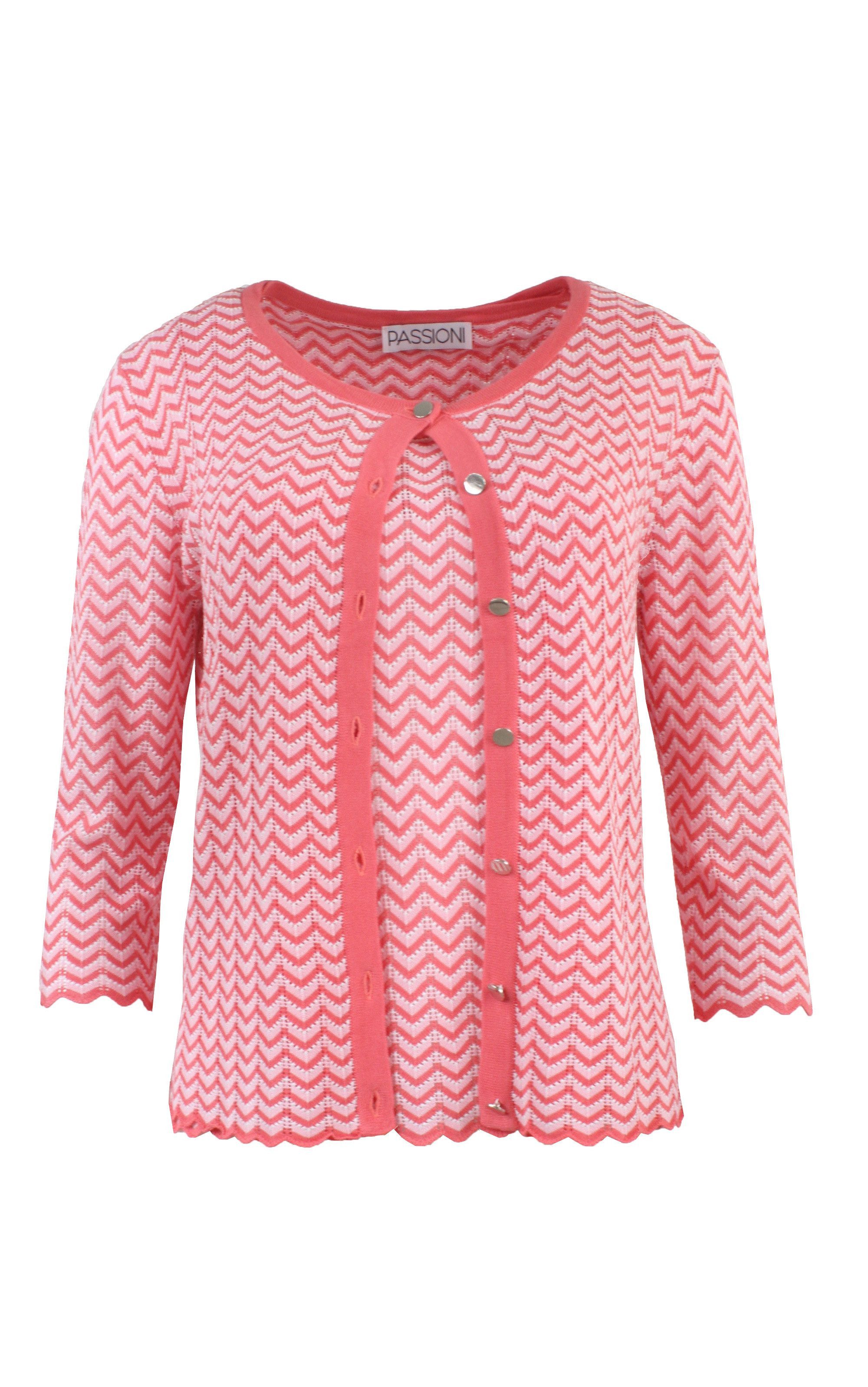 Passioni 2-in-1-Strickjacke Twinset in Häkel-Optik günstig online kaufen