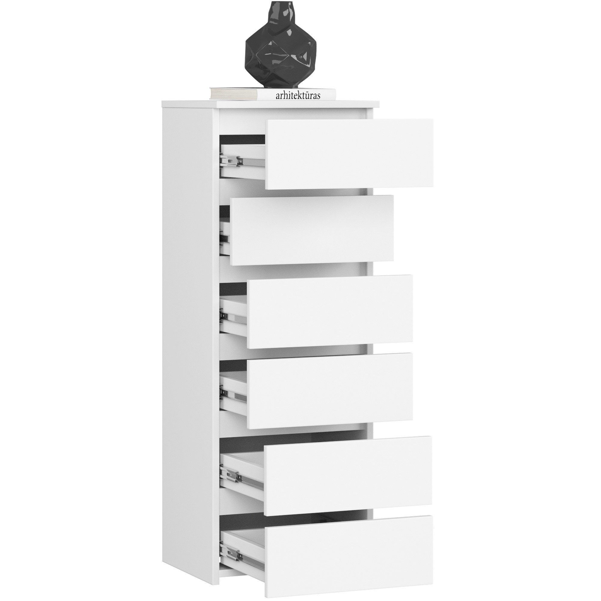 Raumhirsch Furniture Kommode mit 6 Schubladen 40 cm breit Holz Schrank, (viele Farbvarianten - Maße: 109 x 40 x 35 cm) - Hochwertig & stabil