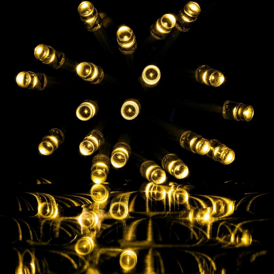 LED Eisregen Lichterkette warmweiß Weihnachten 200/400/600 LED Speicherfunktion