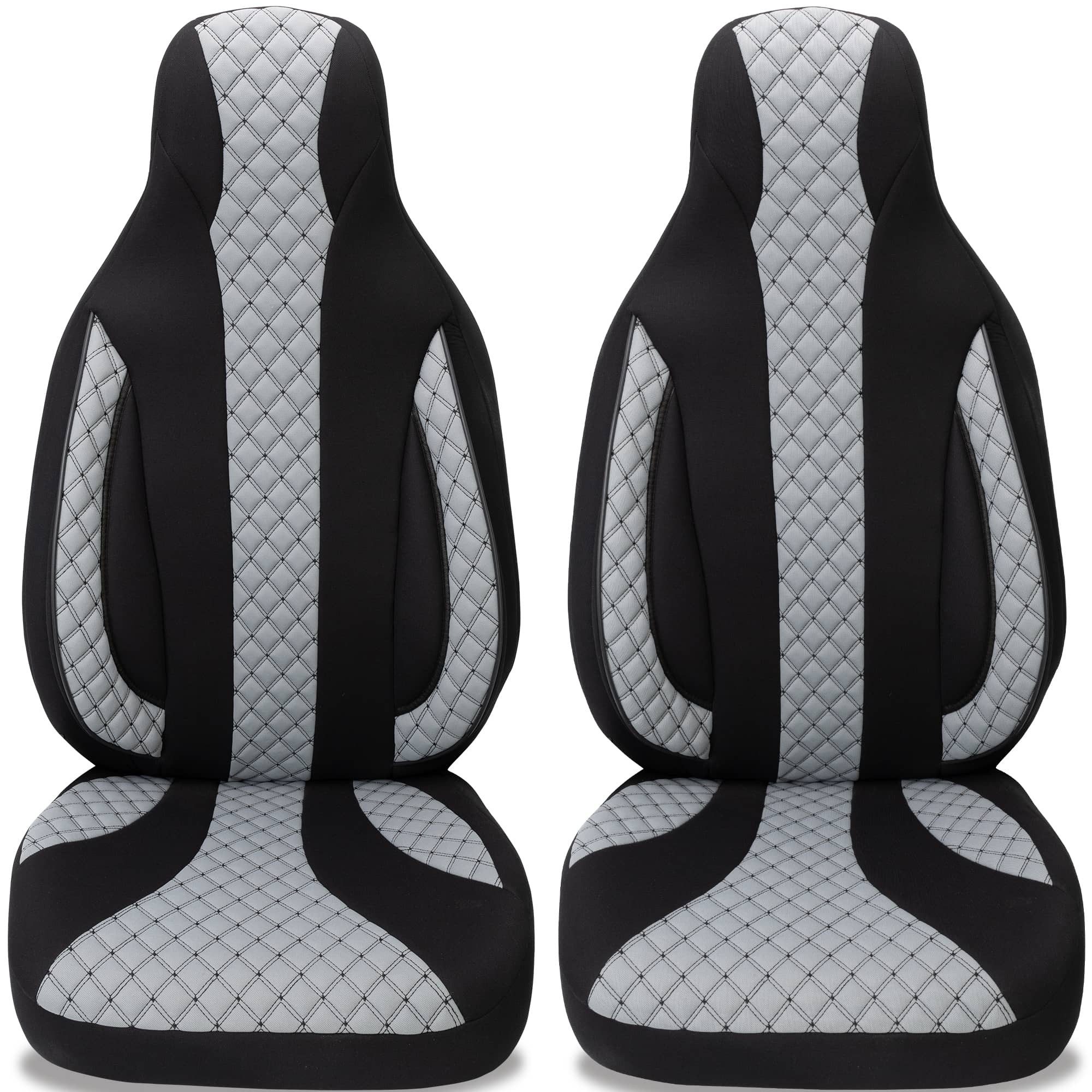 BREMER SITZBEZÜGE Autositzbezug für Seat Altea Bj 2004-15 (PL401), Set, Schonbezüge Sitzbezüge Fahrer und Beifahrer, in Schwarz/Grau