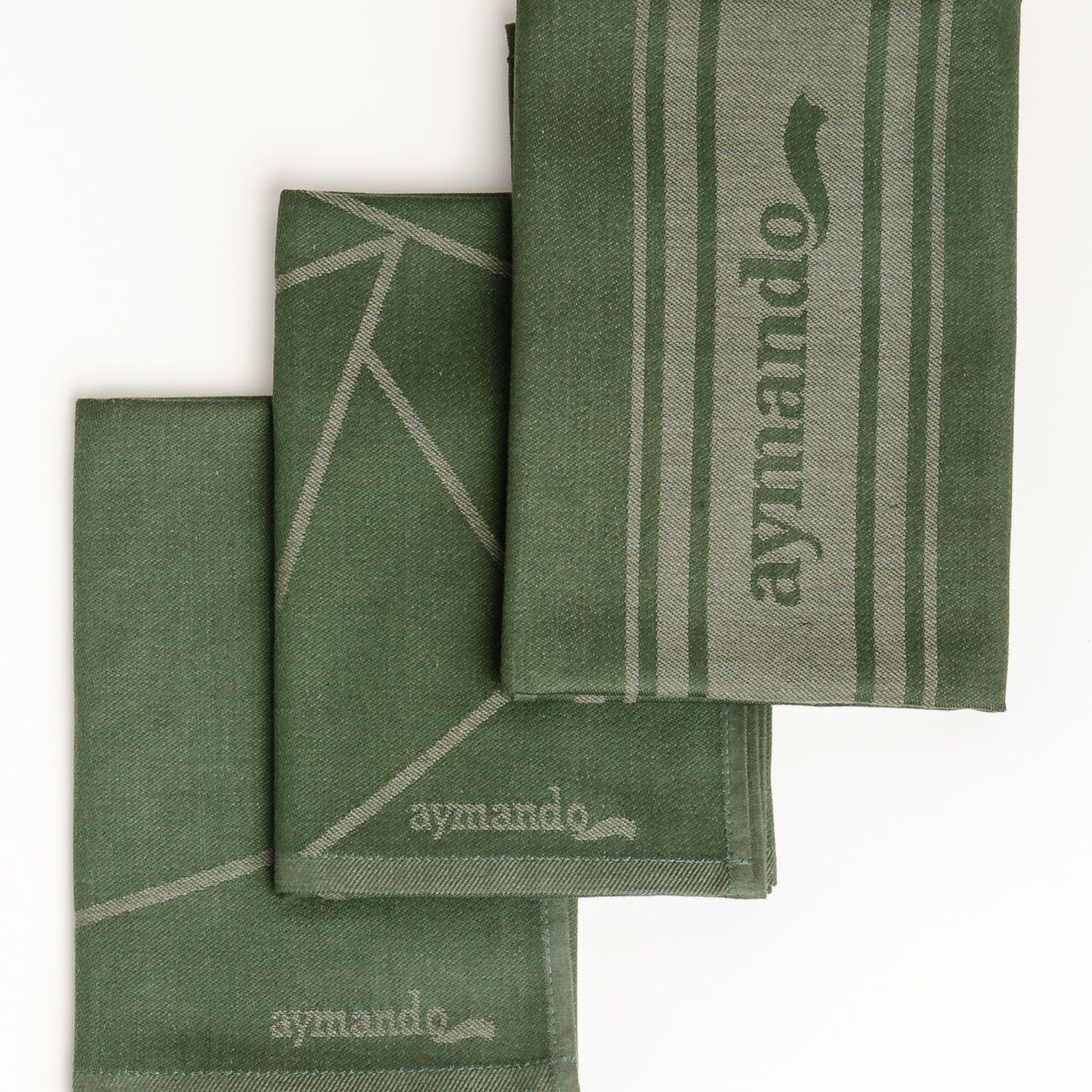 Olive 100% cm Geschirrtuch Aymando (Set, Baumwolle), Lines, 50x70 3-tlg.,