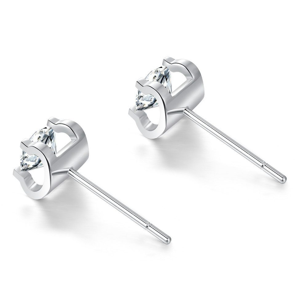 Sternvoll Paar Ohrstecker Moderne Ohrstecker mit 0,21 ct Diamanten 18K Gold, IGI, Solitär-Design, 18K Massivgold, Offene Fassung, Labor-Diamanten