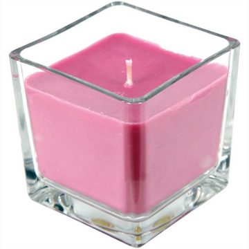 HS Candle Duftkerze (Dekokerze, 1-tlg), Kerze im Glas, "Viereck" mit ca. 40-50 Std. Brenndauer, Höhe: 8cm, Ø7,5cm