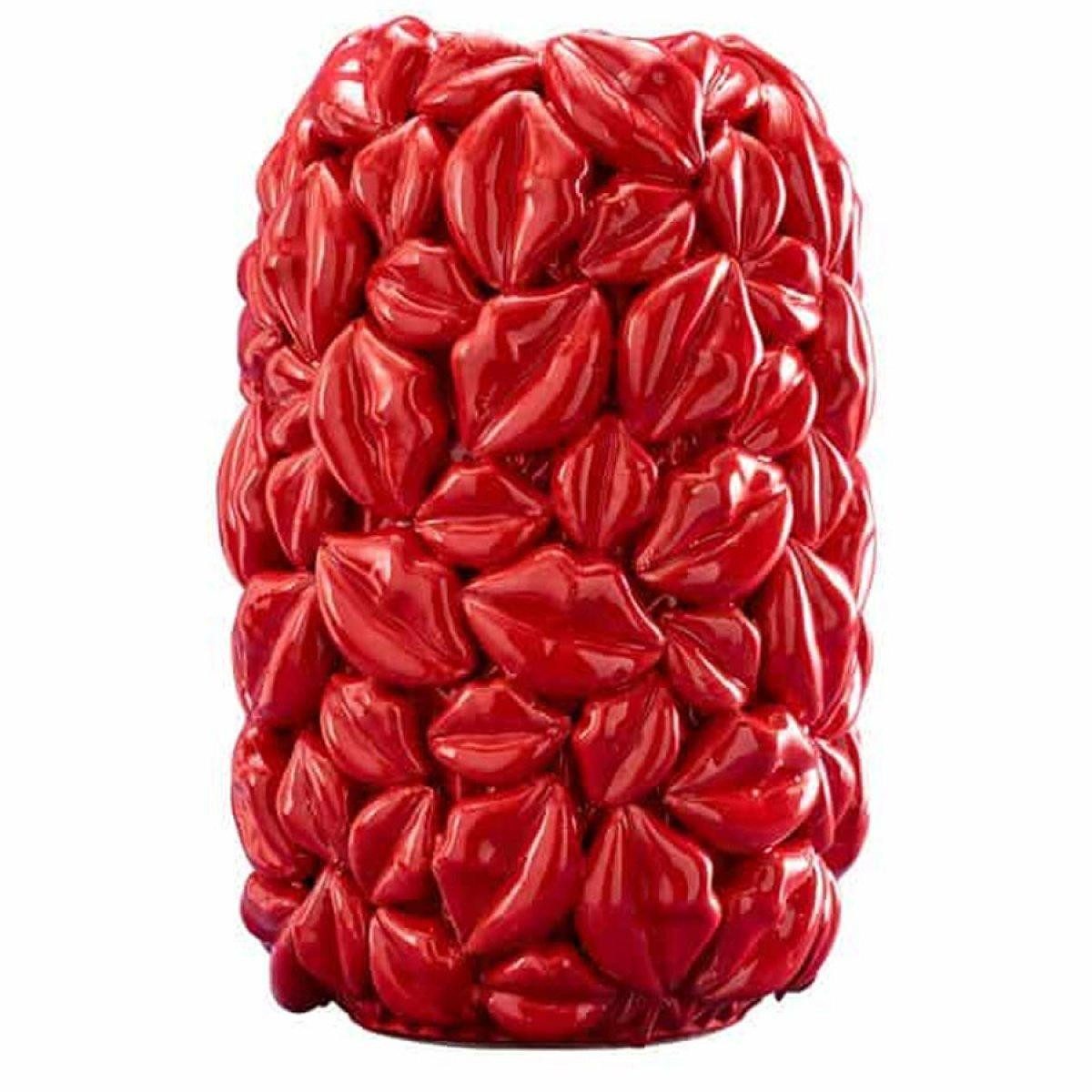 Werner Voß Dekovase Vase Lippen Lips Rot Steingut