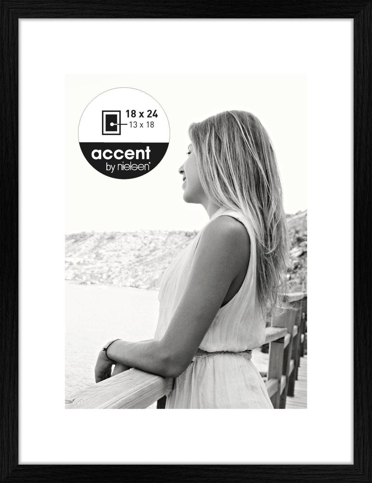 nielsen Bilderrahmen 1134000 Holzrahmen Aura schwarz 18x24cm
