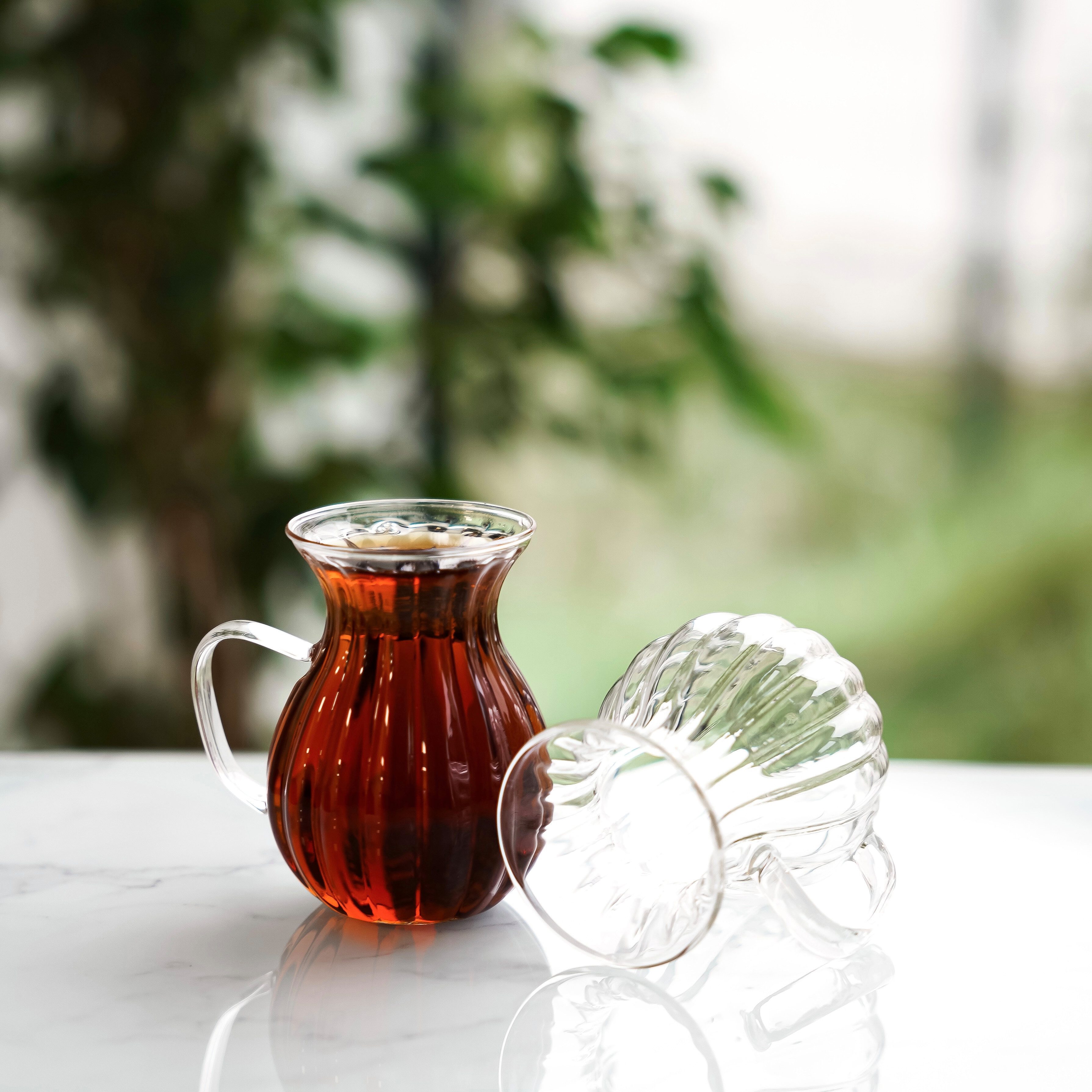 Almina Teeglas Luana La Manila Teeset mit Henkel - 6-teiliges Gläser-Set, 160 ml, 6-tlg., Glas